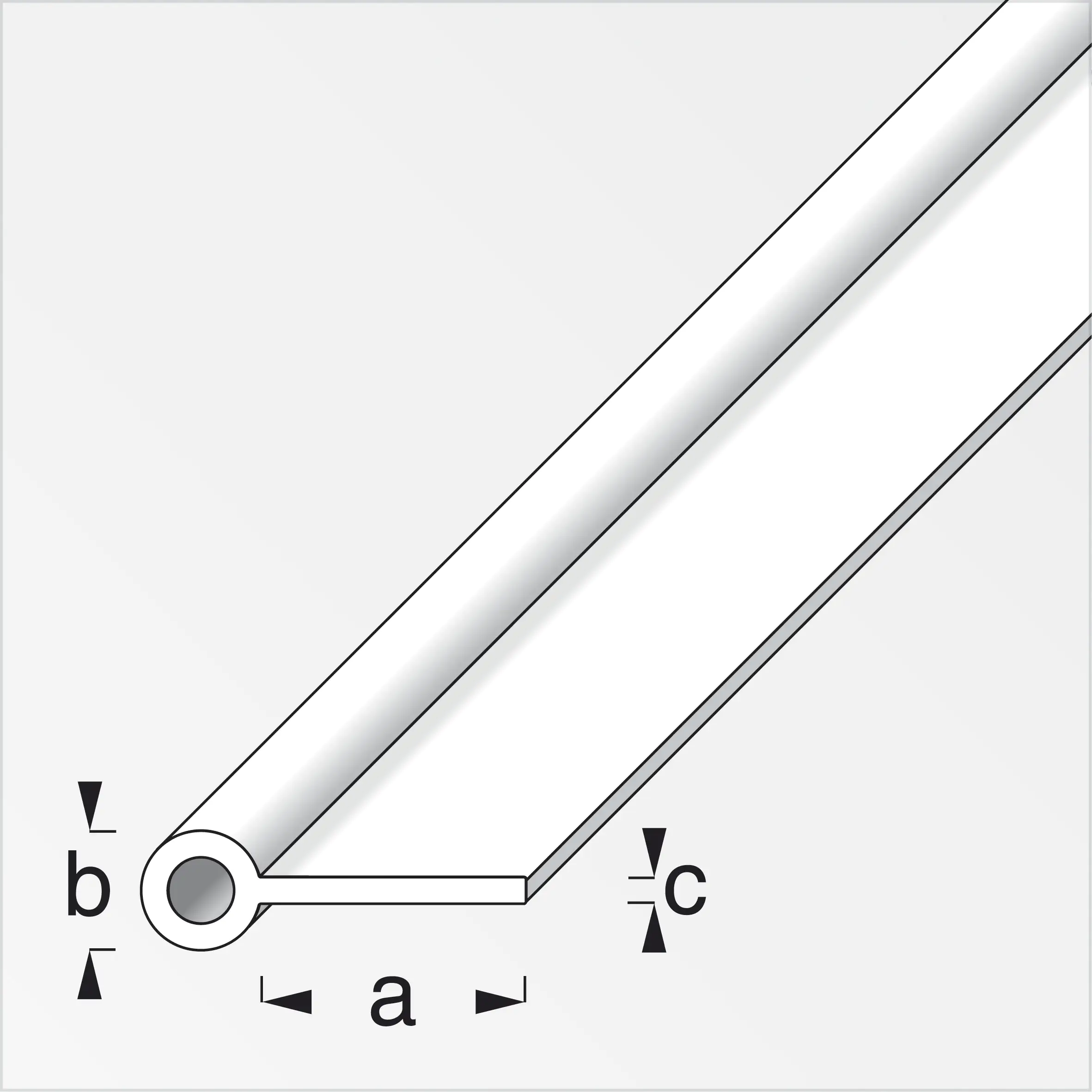 alfer Scharnier-Profil für Ø 6,1 mm 1 m, 20 x 9 x 2 mm Alu eloxiert silber