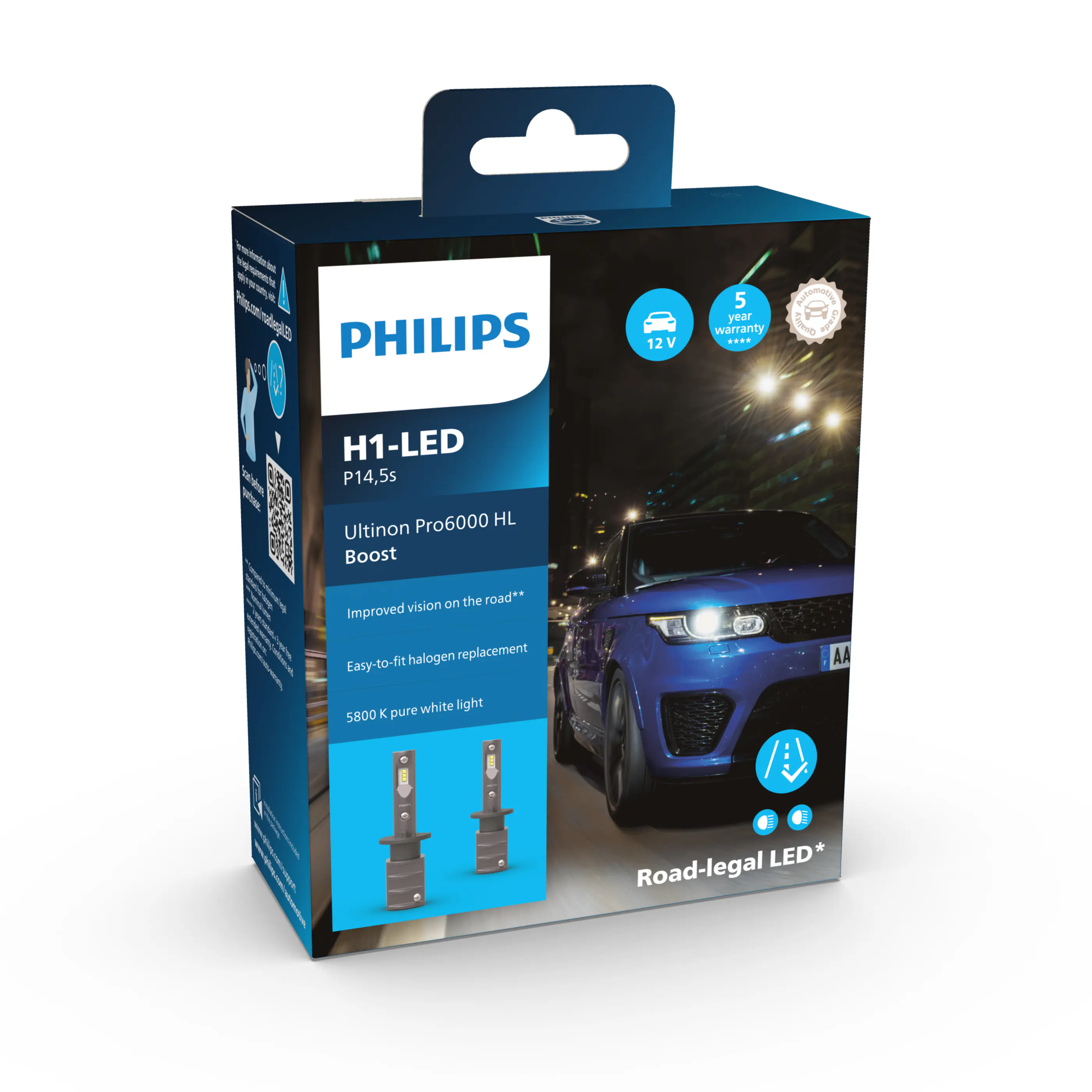 Philips Scheinwerferlampe H1 LED Ultinon Pro 6000 Boost 2x 2.1