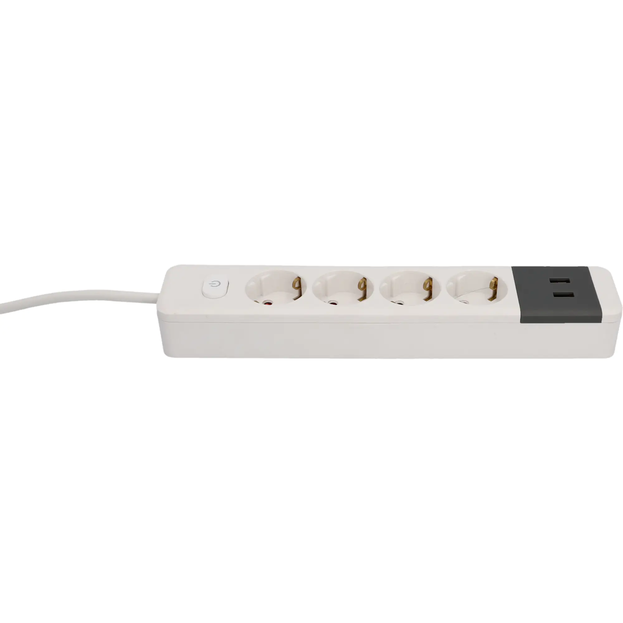 Unitec Tischsteckdose 4-fach, 2x USB 1,4 m mit Schalter, weiß/anthrazit
