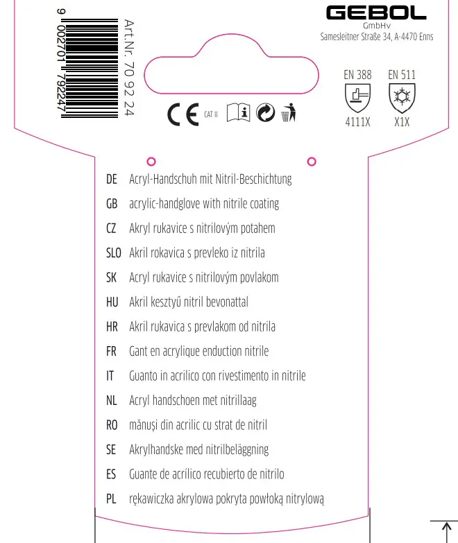 Gebol Handschuh Winter Lite Touch  