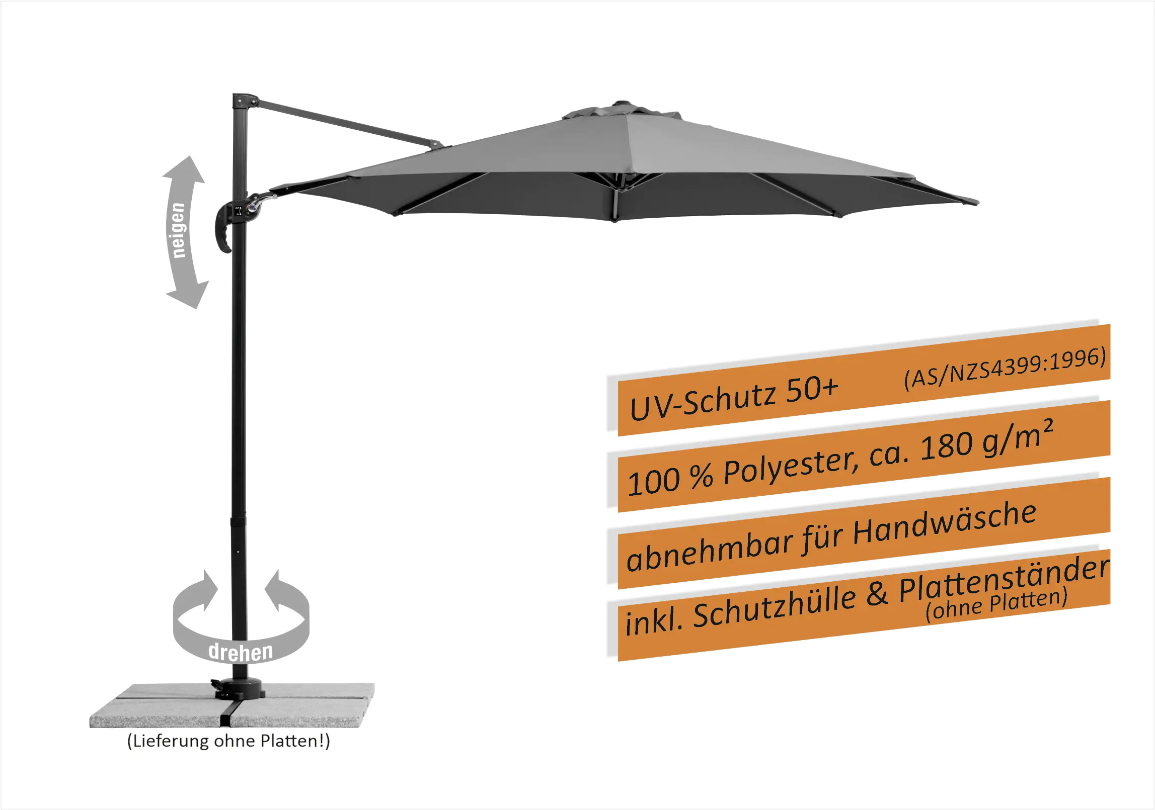 4000570760157_2166113 Schneider Sonnenschirm Rhodos Junior anthrazit Ø 300 cm