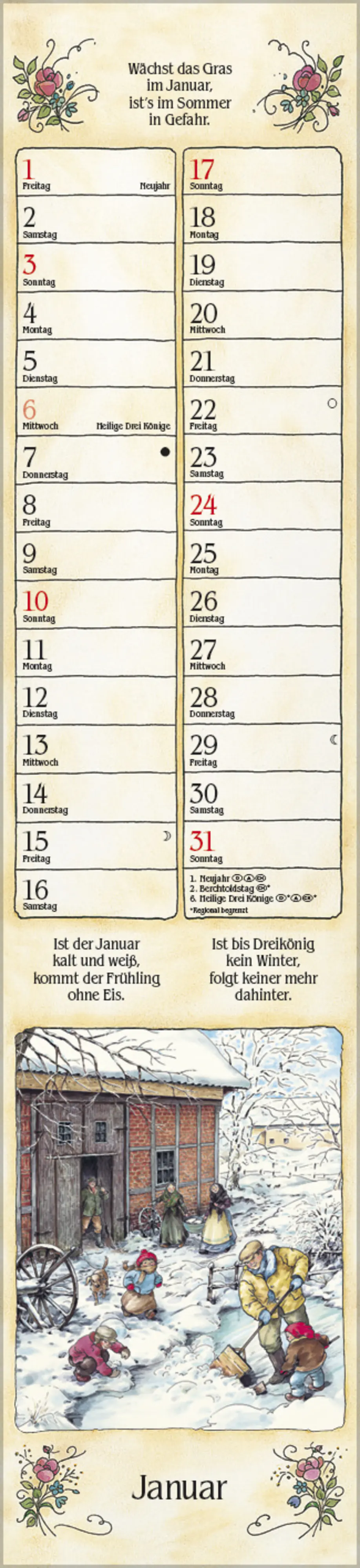 Korsch Kalender Langplaner 2027 Bauernmotiv