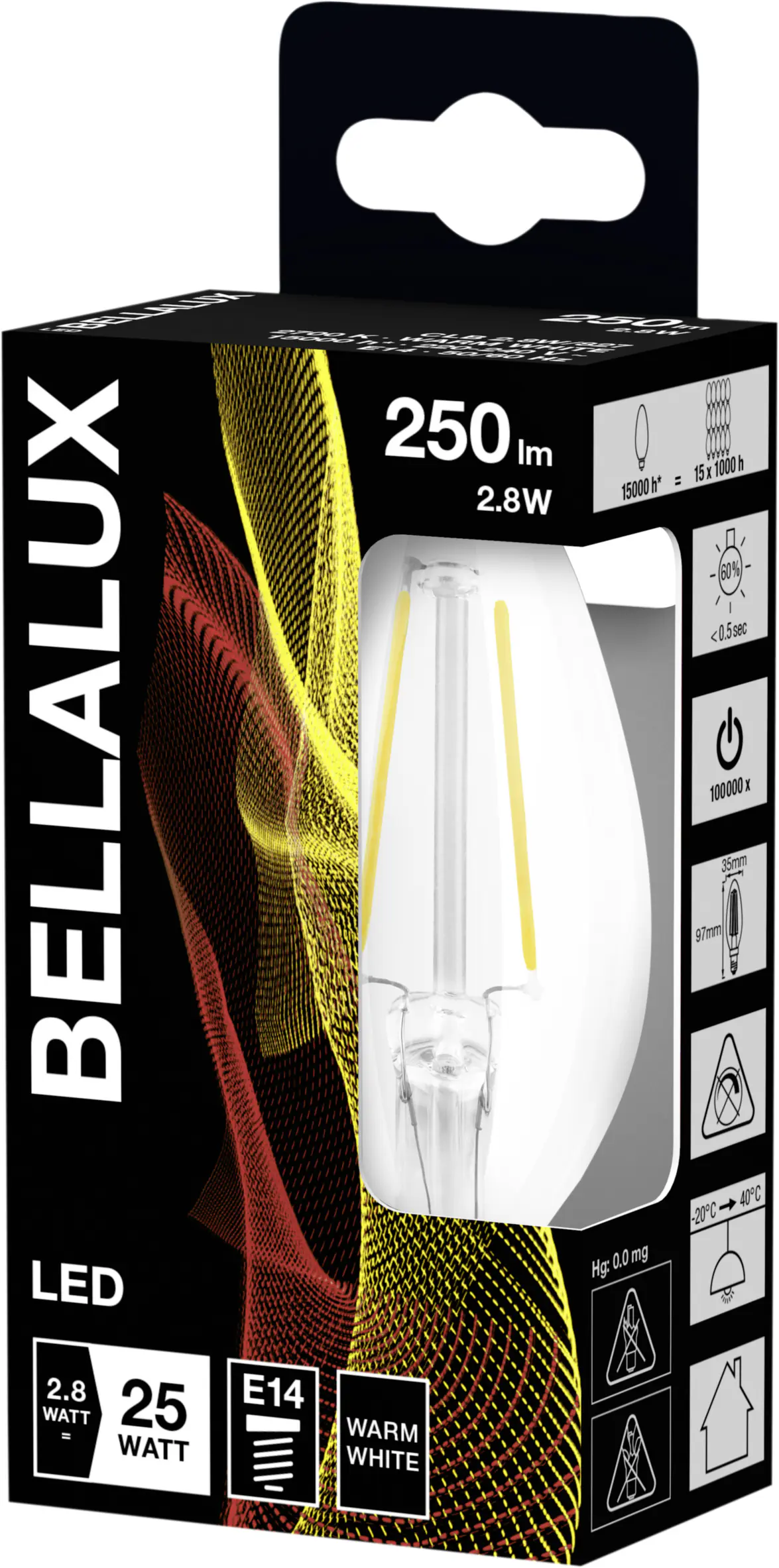 Bellalux LED Leuchtmittel Classic B25 E14 2,5W warmweiß, klar