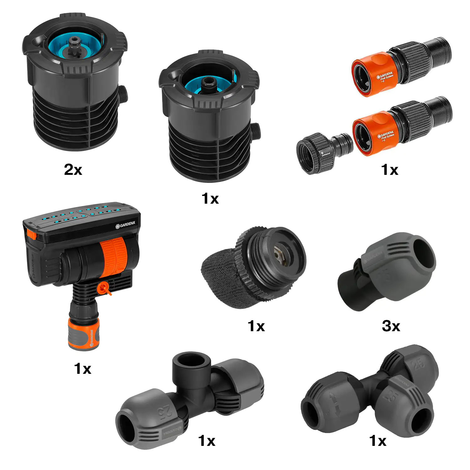 Gardena Start-Set Pipeline mit Viereckregner 3/4"-Innengewinde