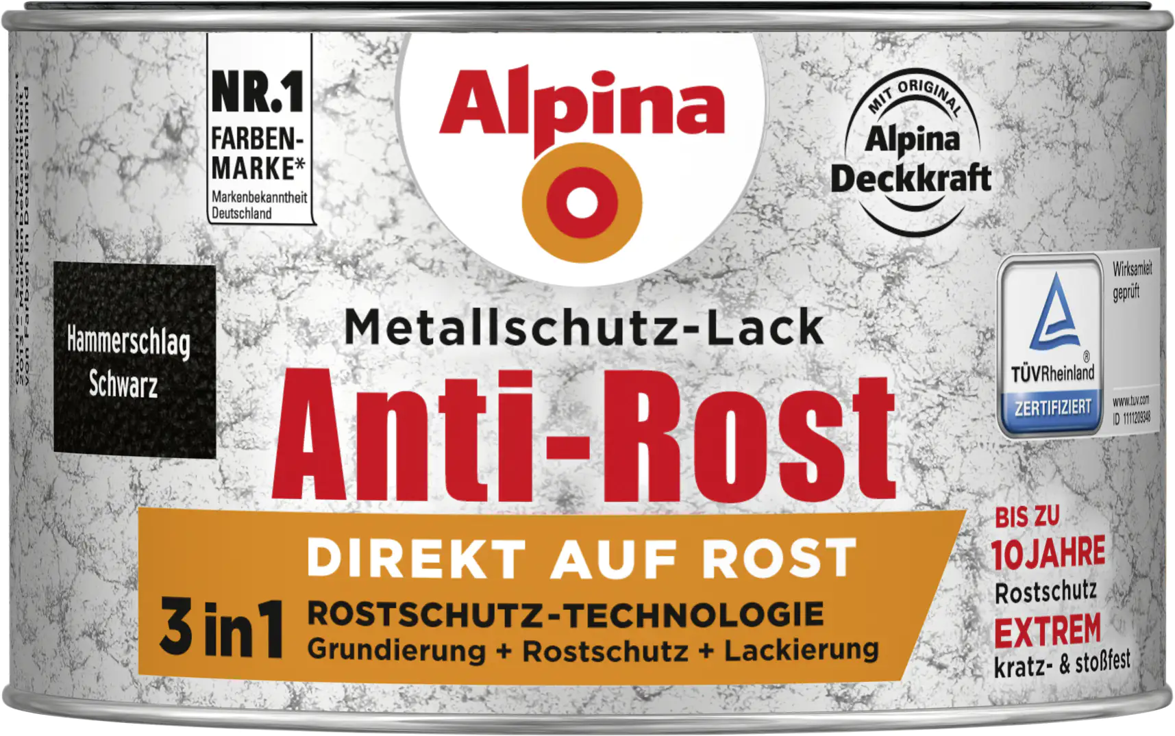 Alpina Metallschutz-Lack Hammerschlag 300 ml schwarz Alpina Metallschutz-Lack Hammerschlag 300 ml schwarz