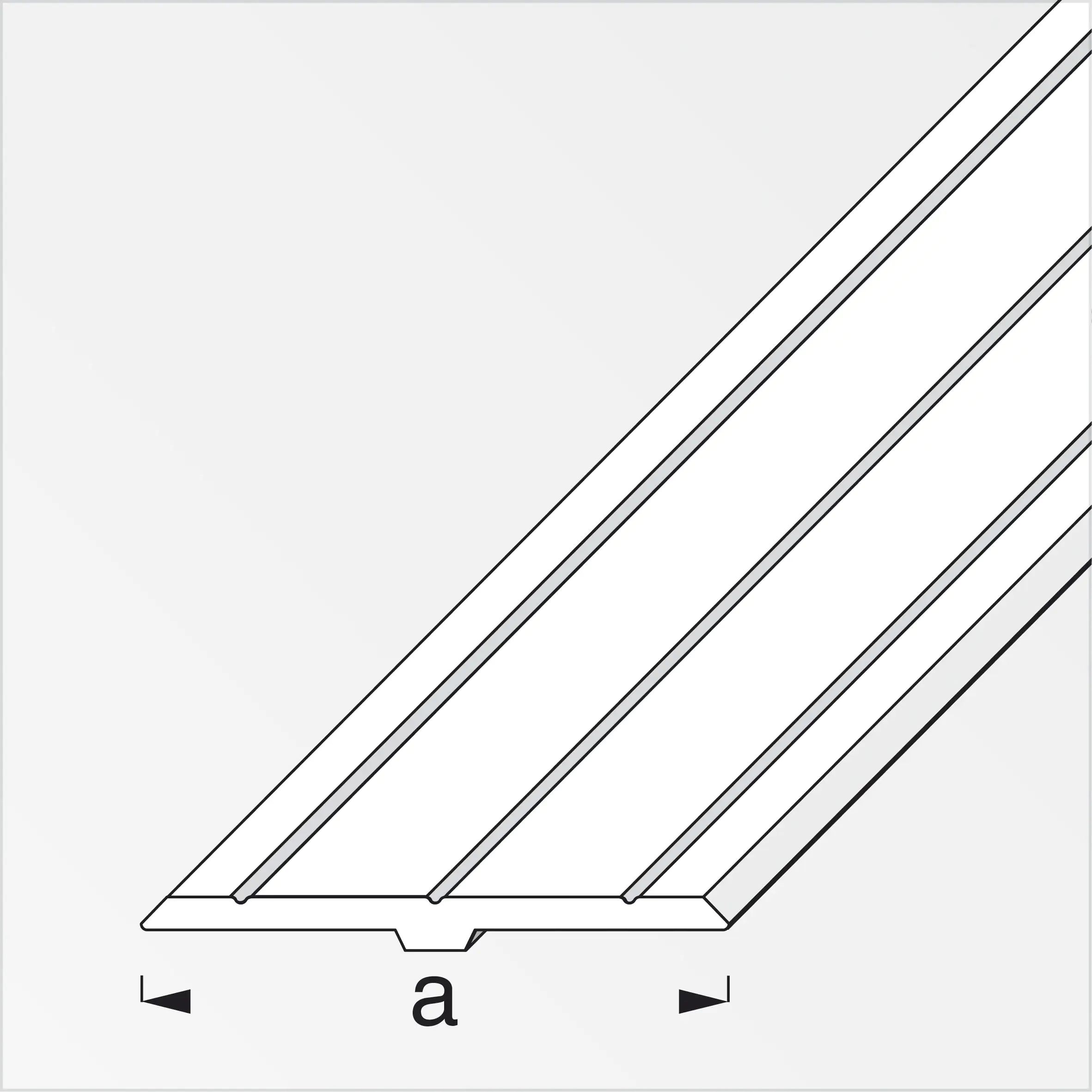 alfer Abdeck-Profil, zweiseitig 1 m, 29.5 mm Aluminium roh blank