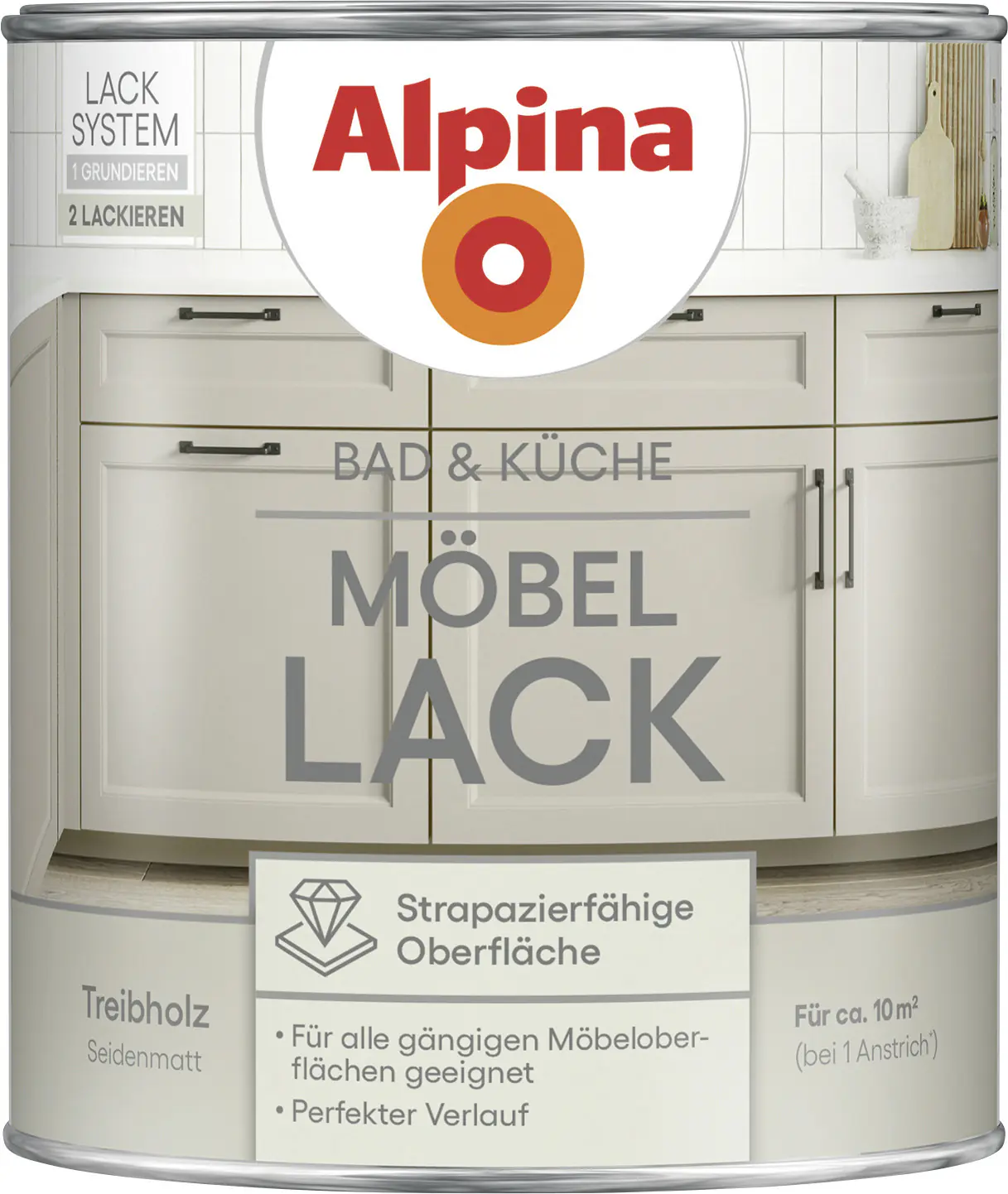 Alpina Möbellack für Küche & Badezimmer Treibholz 750 ml
