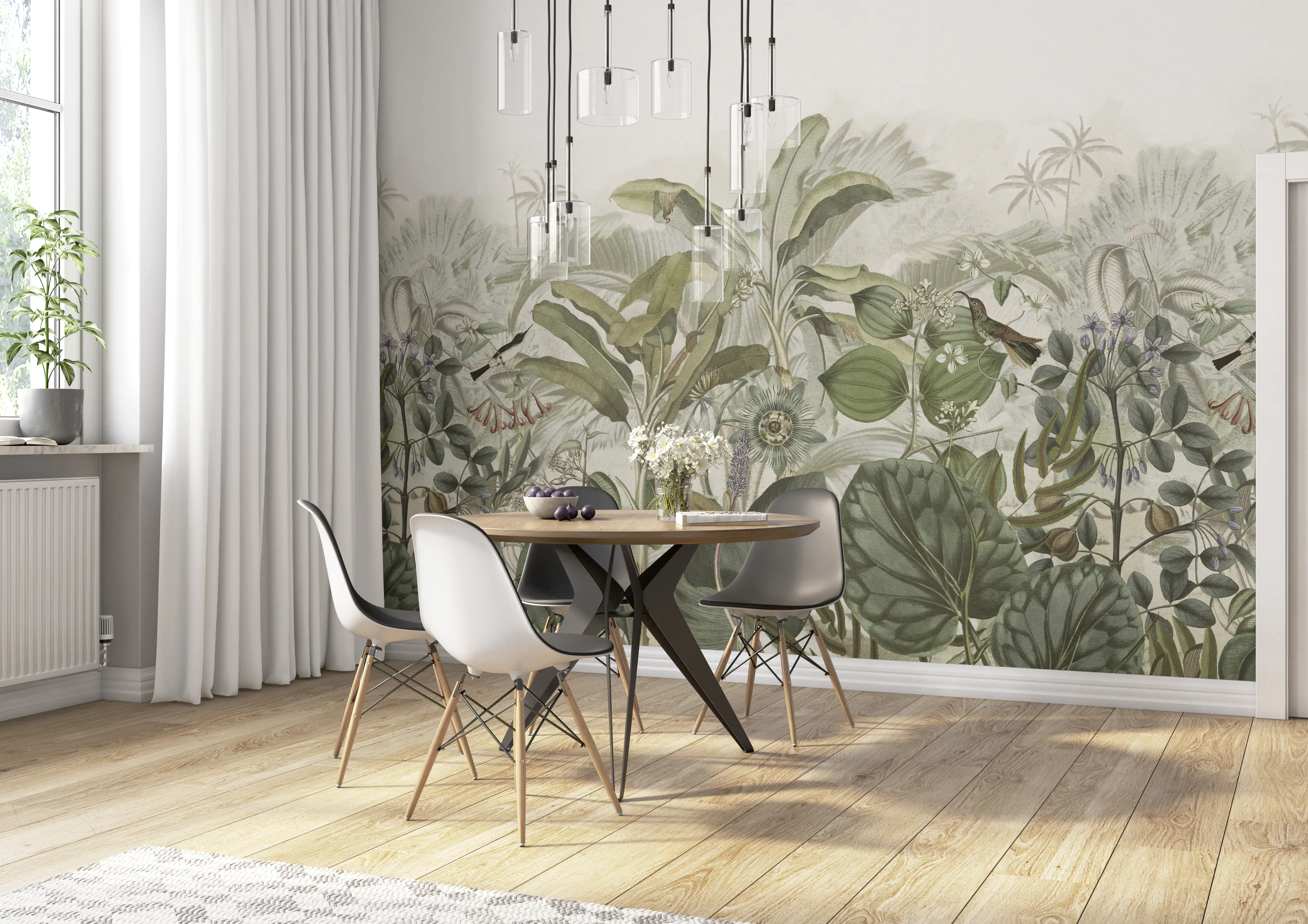 Rasch Vlies Fototapete 543681 Grün-Hellgrün Muster & Motive 3 m x 3,18 m