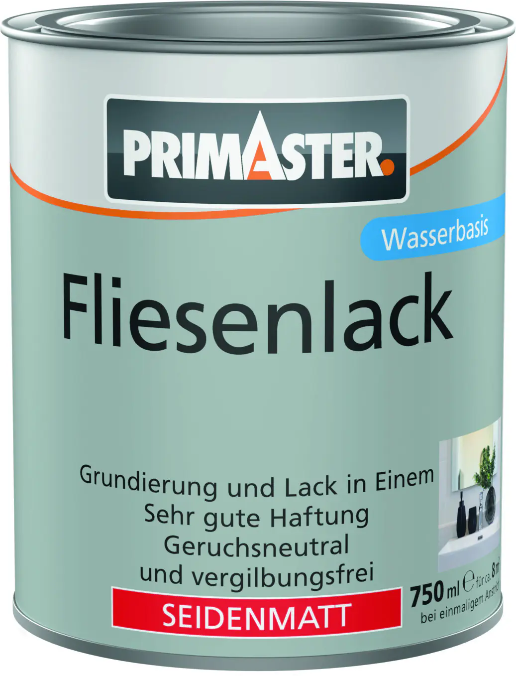 Primaster Fliesenlack 750 ml lichtgrau seidenmatt Primaster Fliesenlack 750 ml lichtgrau seidenmatt