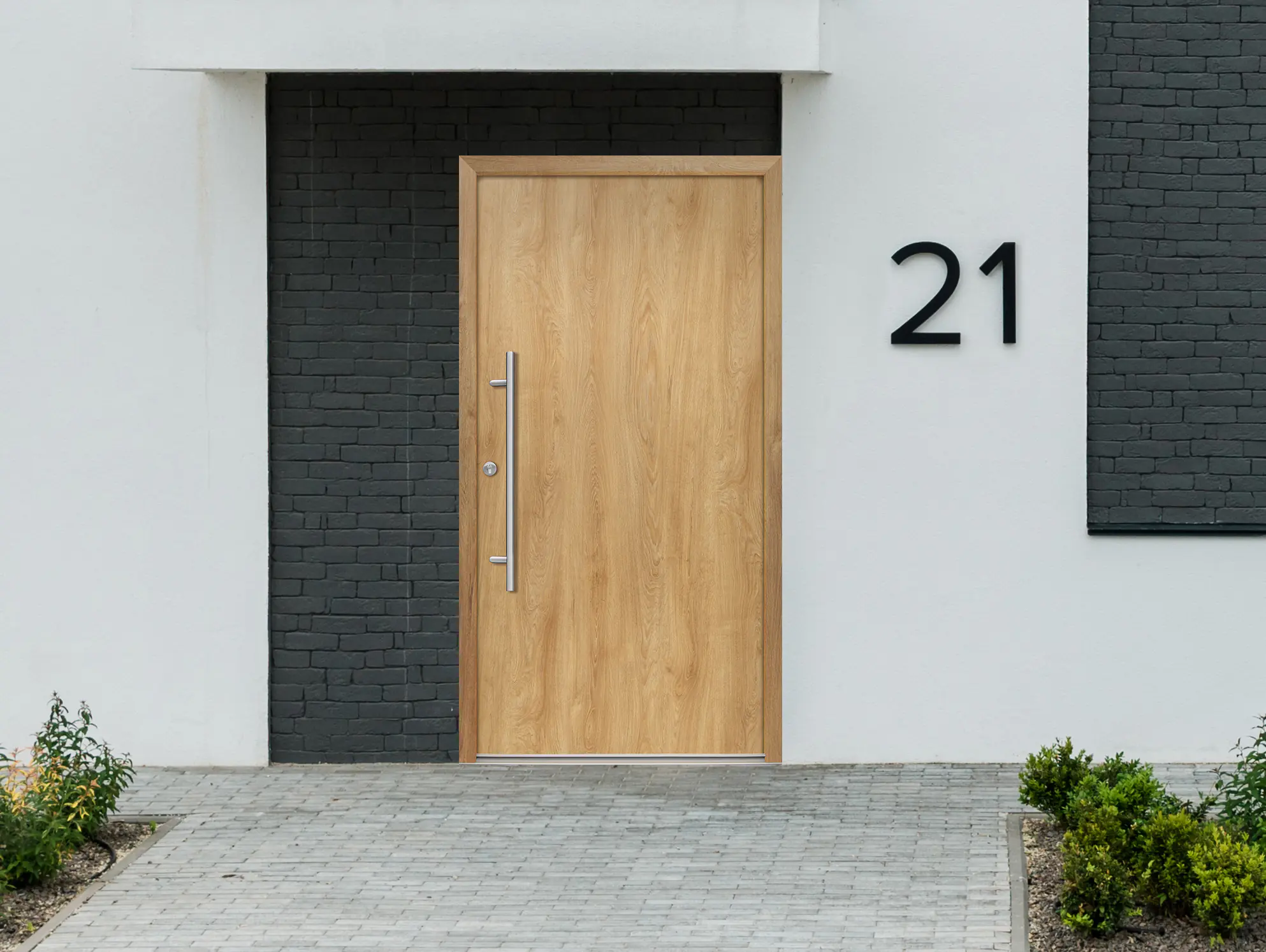 Splendoor Haustür Passivedoor Premium B05 Eiche Natur DIN Links 100 x 210 cm