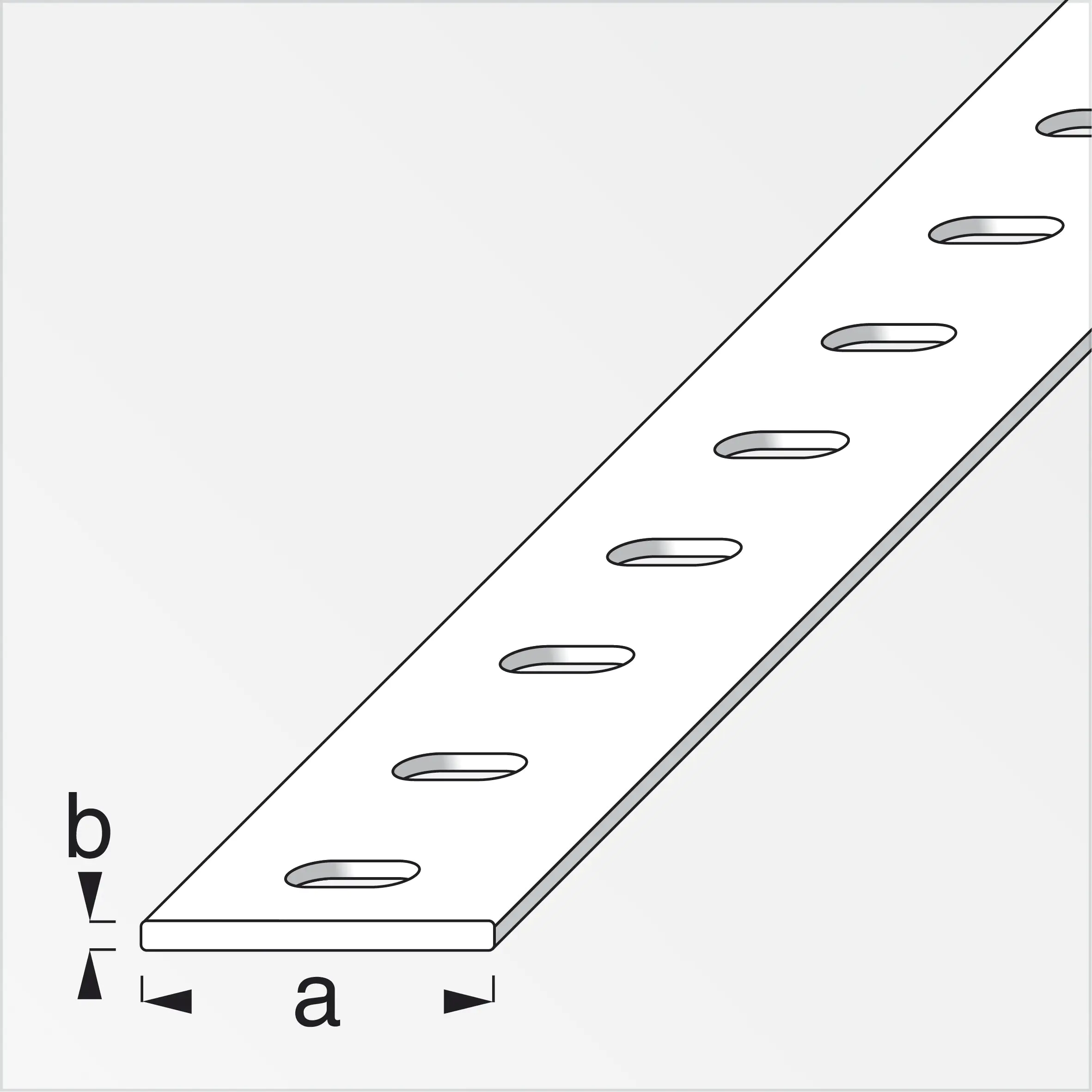 alfer Flachprofil Stahl beschichtet weiß gelocht