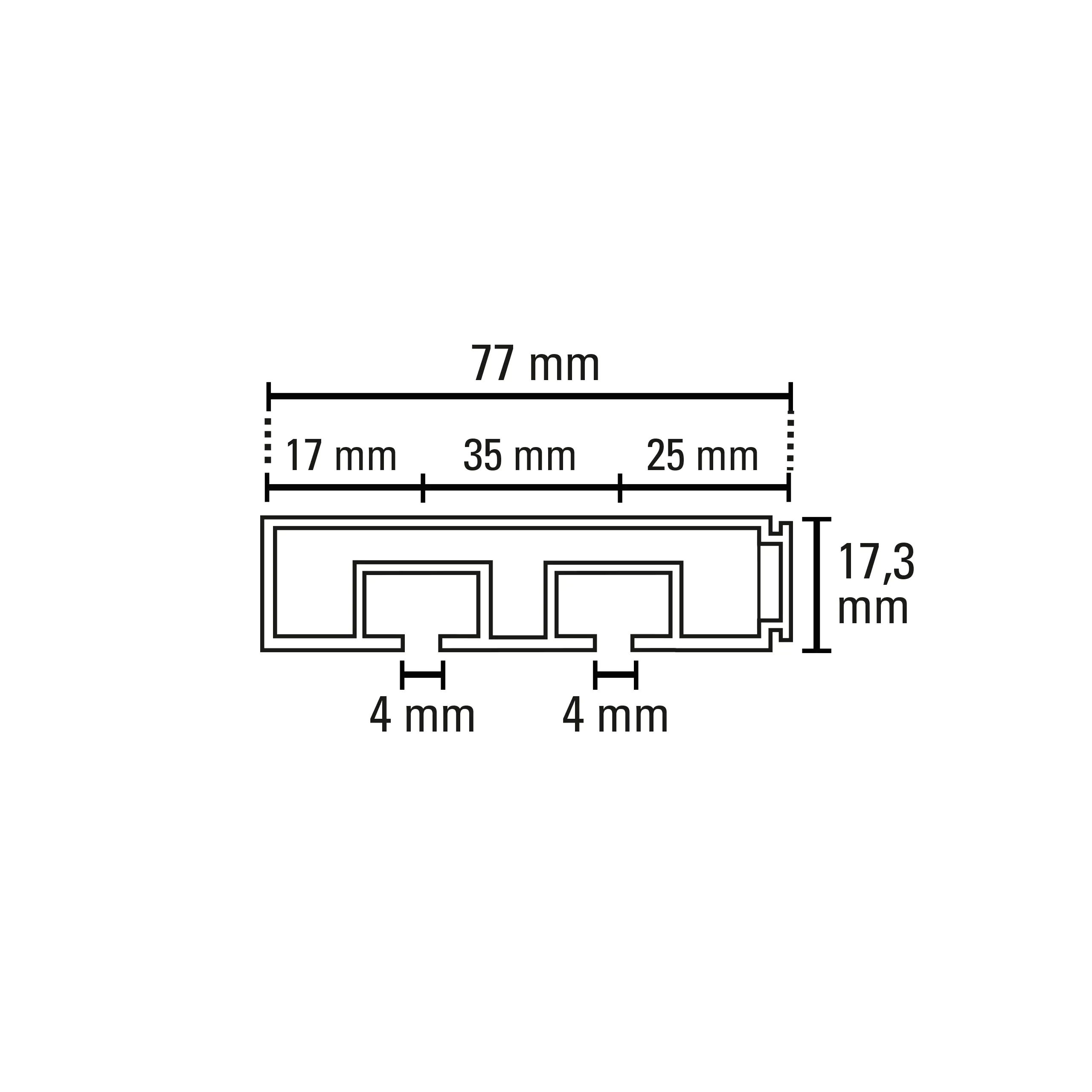 Gardinia Vorhangschiene GE 2-läufig, weiß, 120 cm