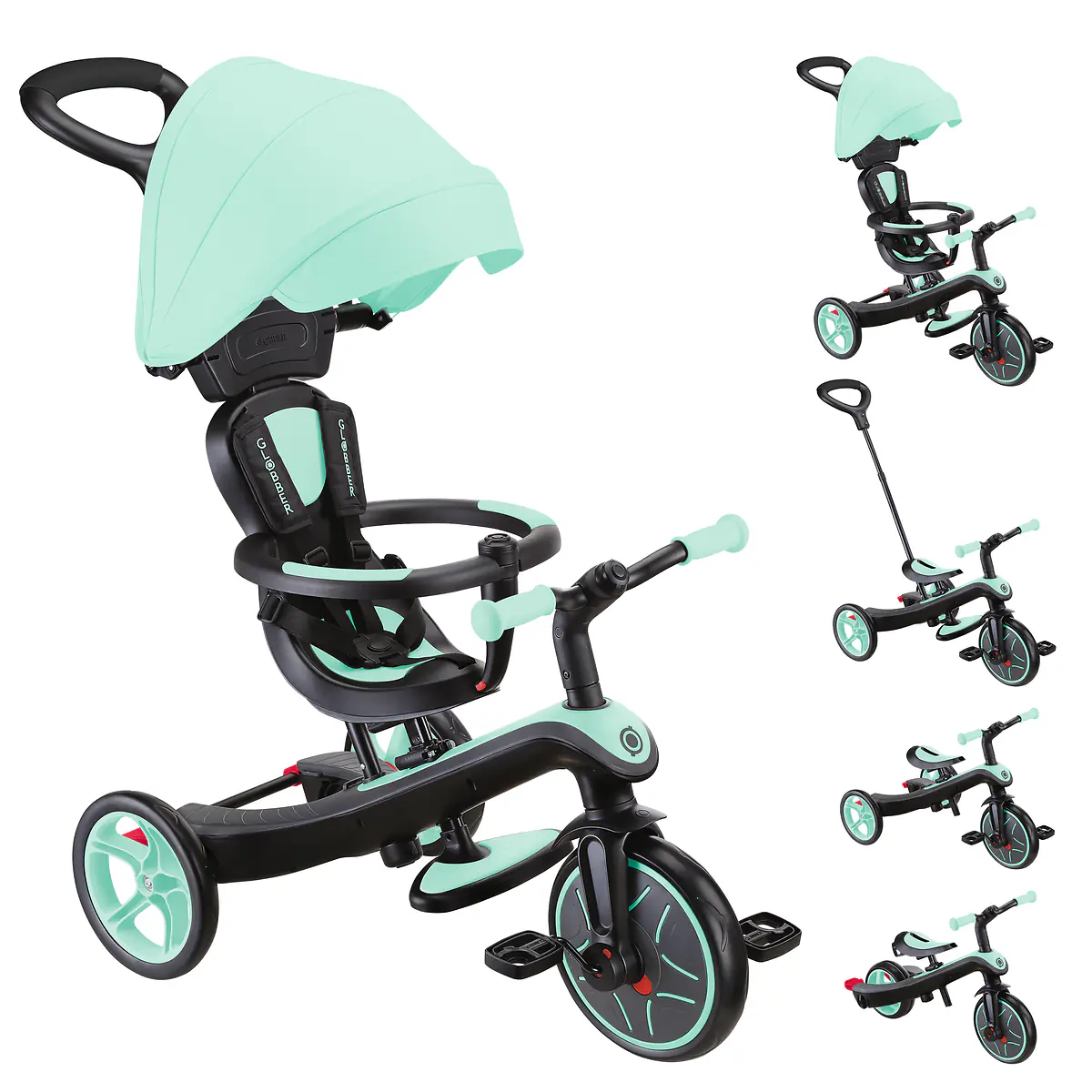 Globber Dreirad für Kinder Explorer Trike 4-in-1 schwarz/grau