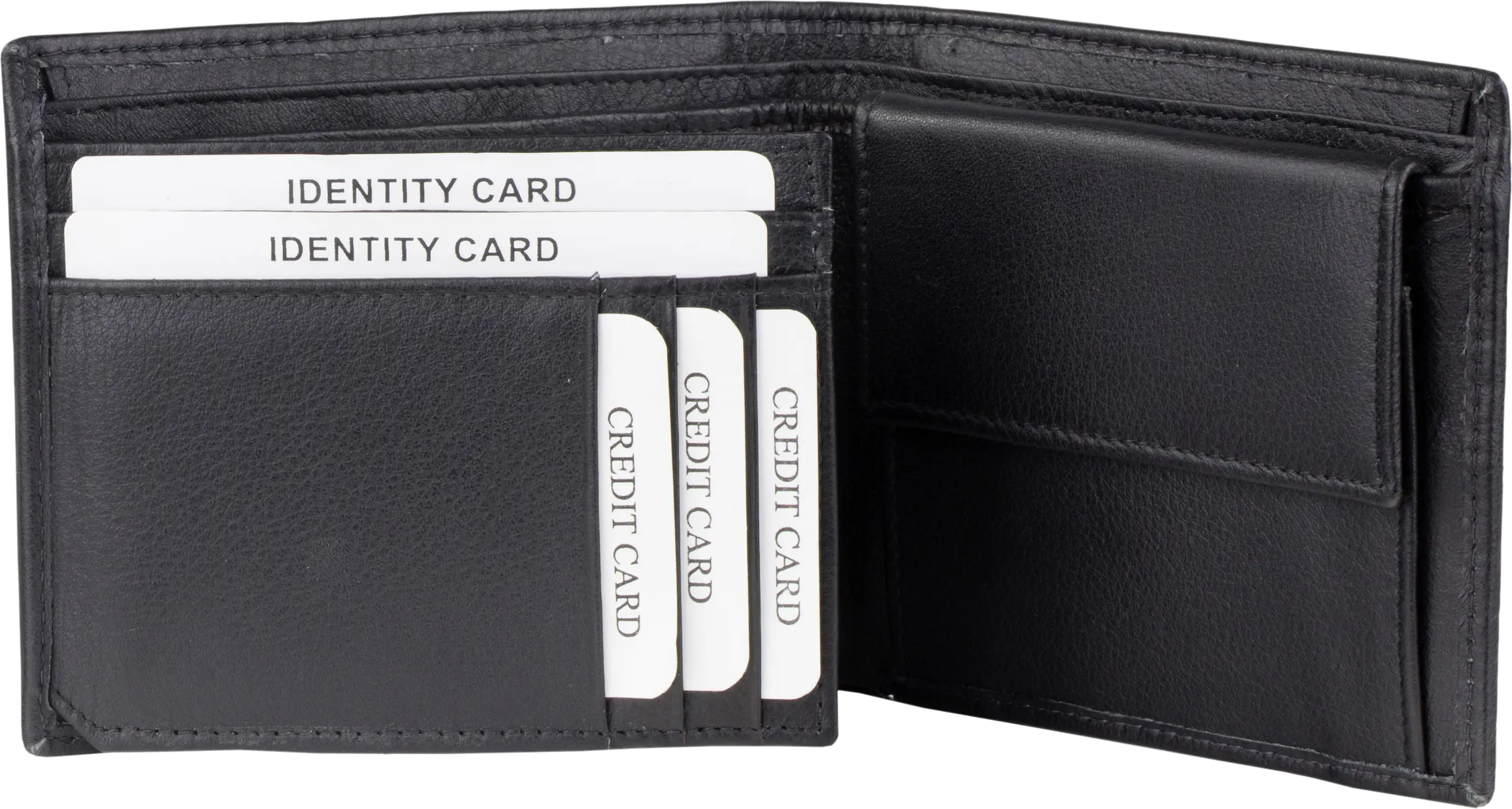 Geldbörse Leder schwarz 12 x 2 x 10 cm