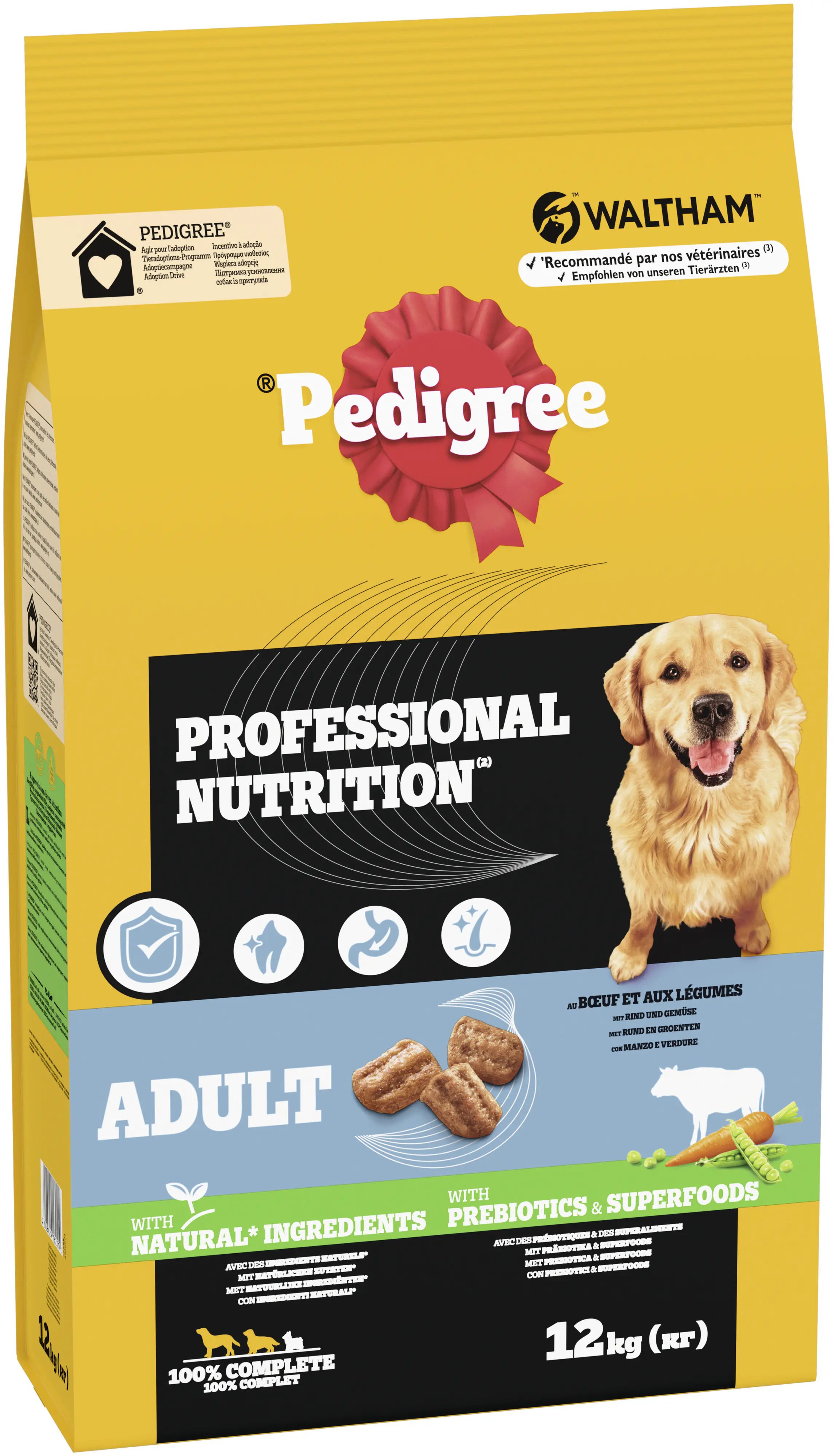 Pedigree Professional Nutrition Hundetrockenfutter Adult 12 kg Rind & Gemüse 