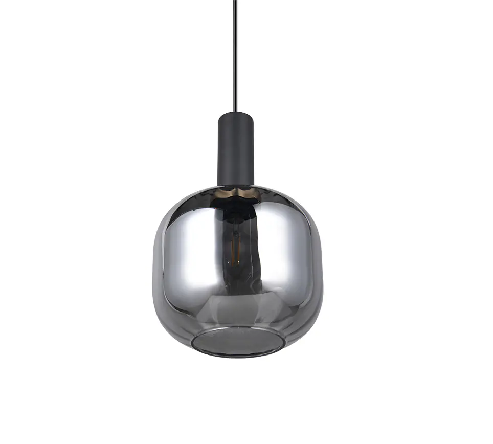 Trio Pendelleuchte Diva Ø 20 cm schwarz matt E27