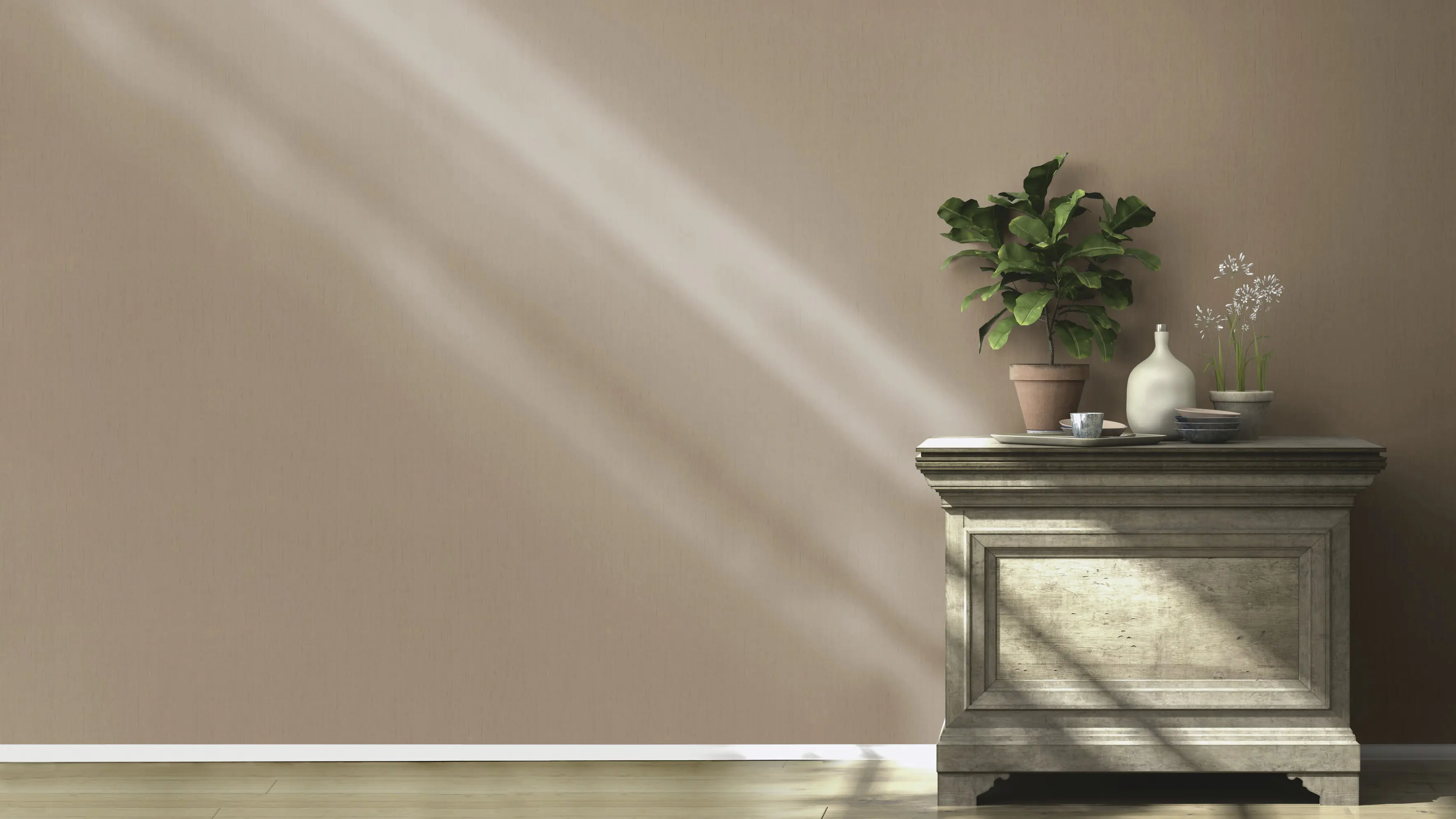 Rasch Vliestapete 746129 Braun-Mittelbraun Uni 10,05 m x 0,53 m