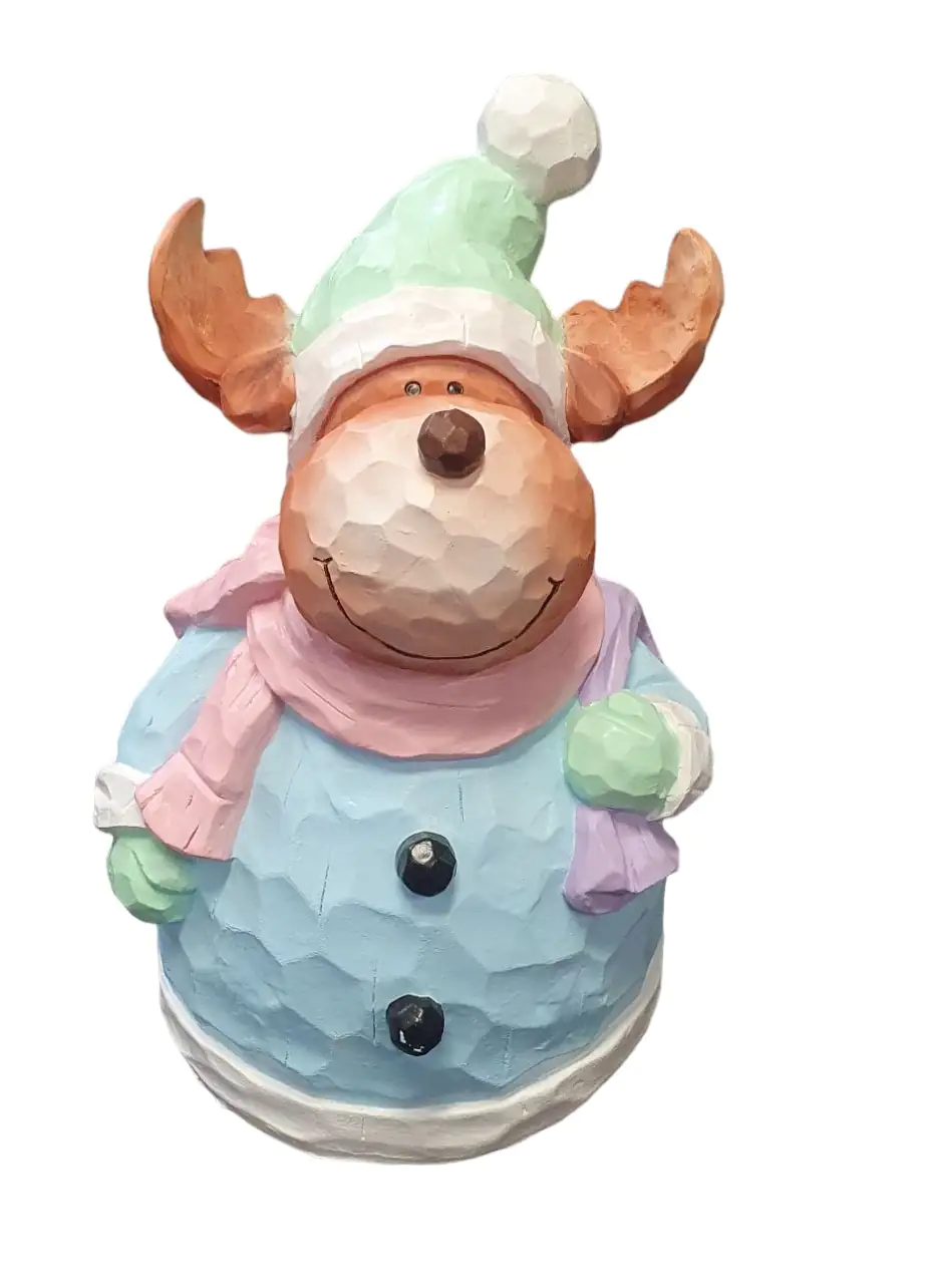 Figur Elch Holzoptik, Polyresin 42 x 30 x 30 cm pastell