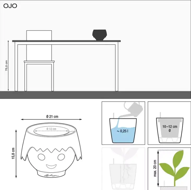 Lechuza Blumentopf Playmobil®Ojo Ø 21 cm apple green 