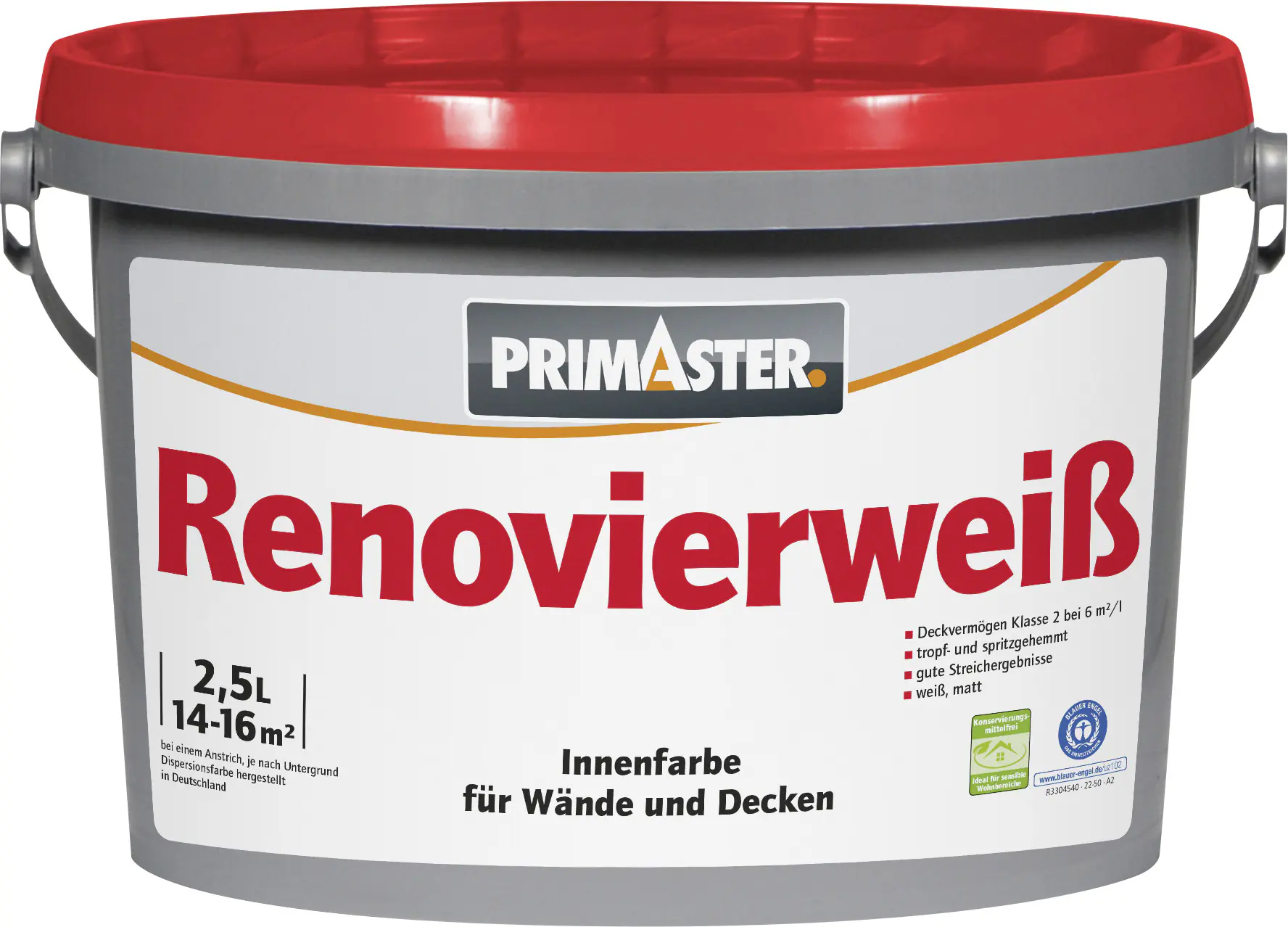 Primaster Renovierweiß konservierungsmittelfrei 2,5 L