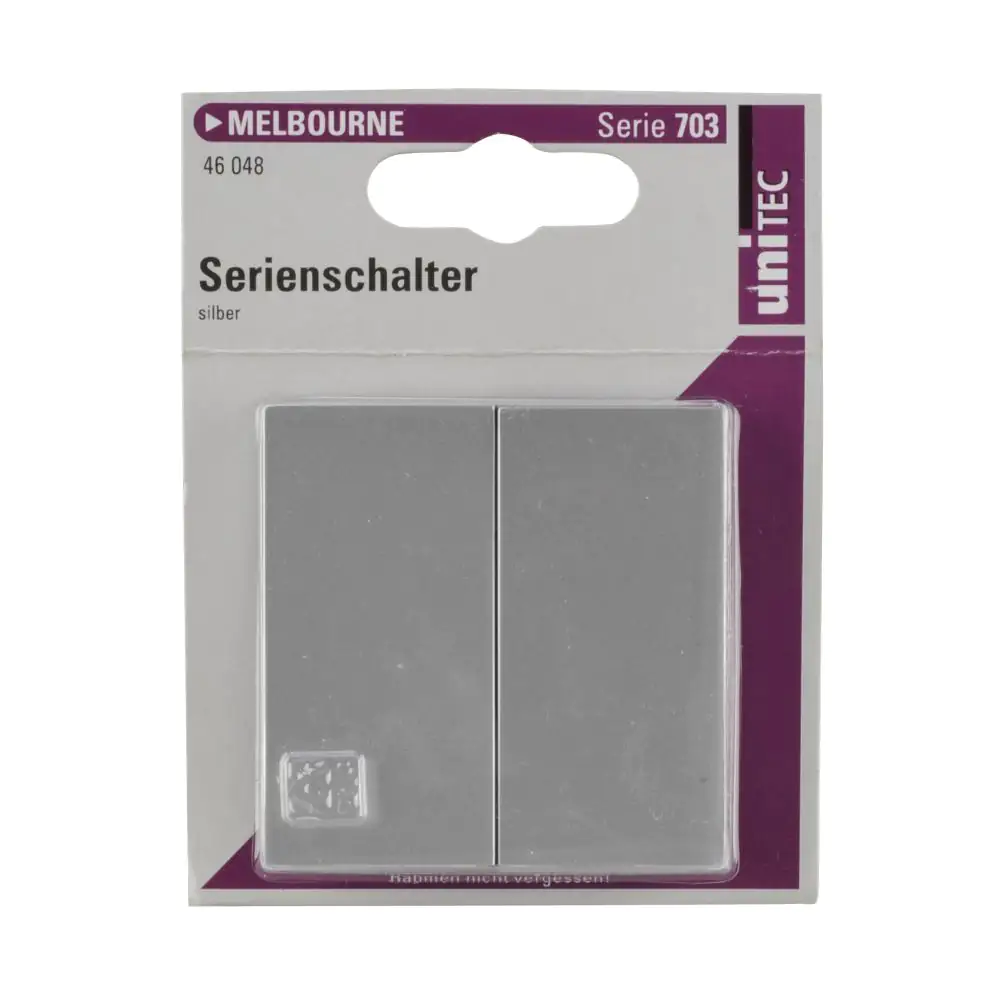 Unitec Serienschalter mit Wippe silber, Serie Melbourne