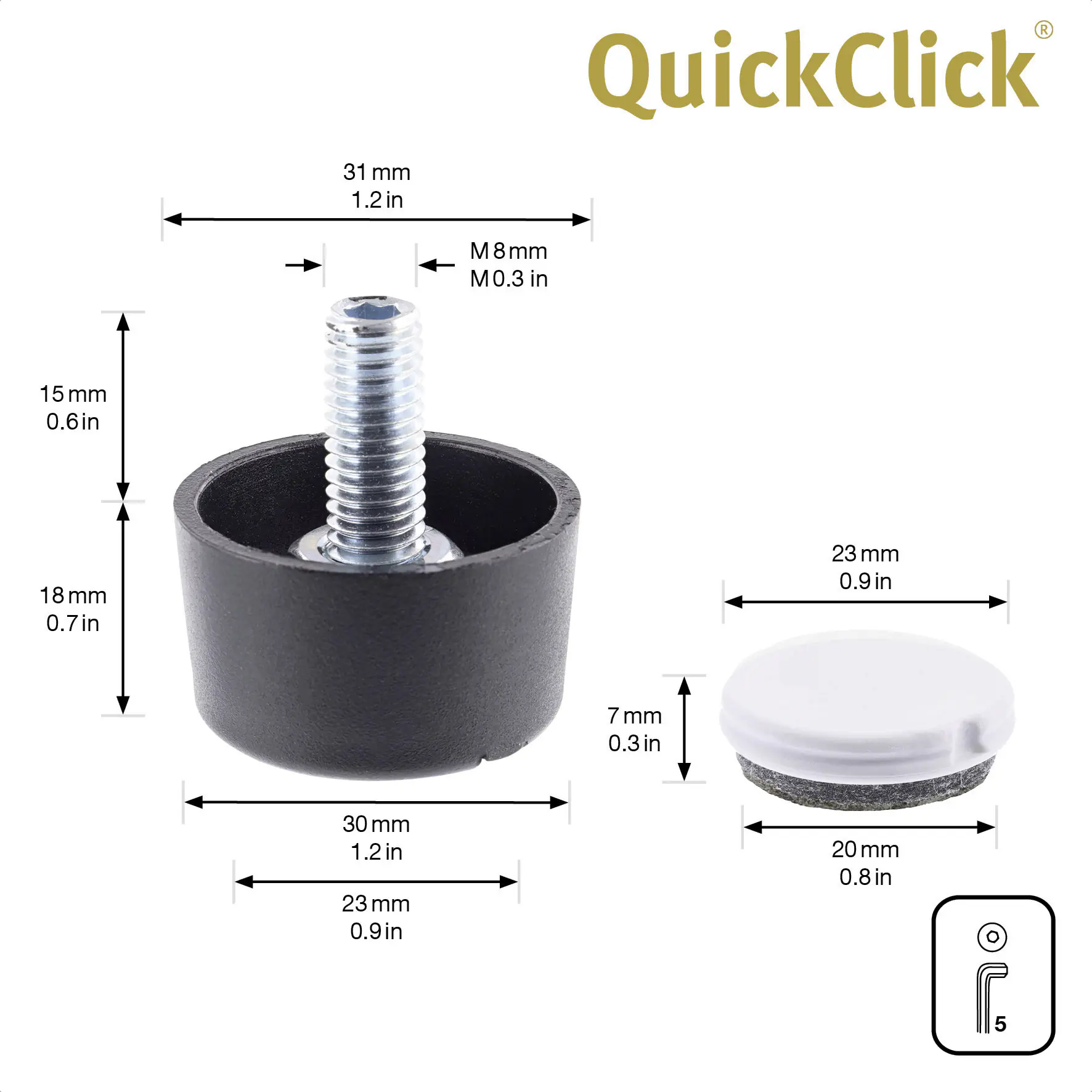 Wagner Möbelfuß Justus Duo Kunststoff Ø 3 x 2 cm schwarz 4 Stück Wagner Möbelfuß Justus Duo Kunststoff Ø 3 x 2 cm schwarz 4 Stück