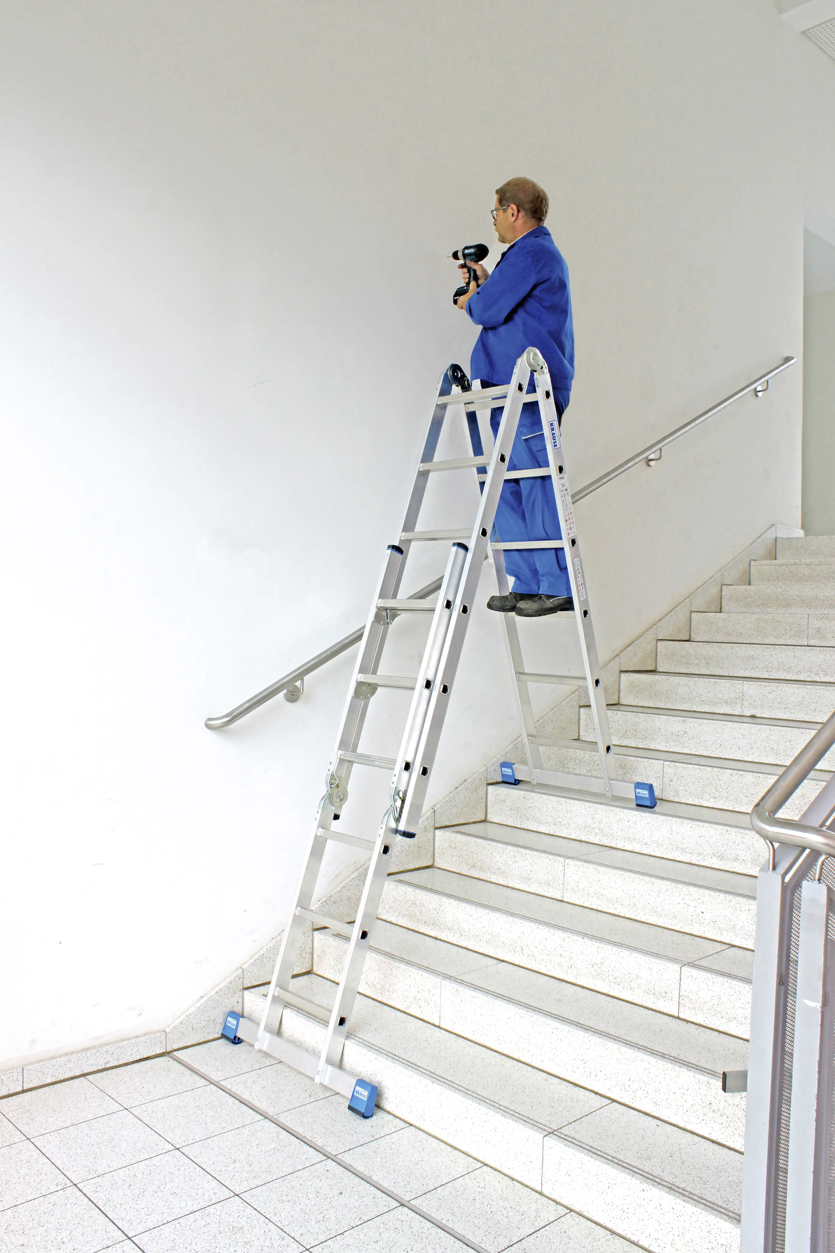 Krause Aluminium-Gelenk-Combileiter STABILO mit Treppenfunktion 5,30 m