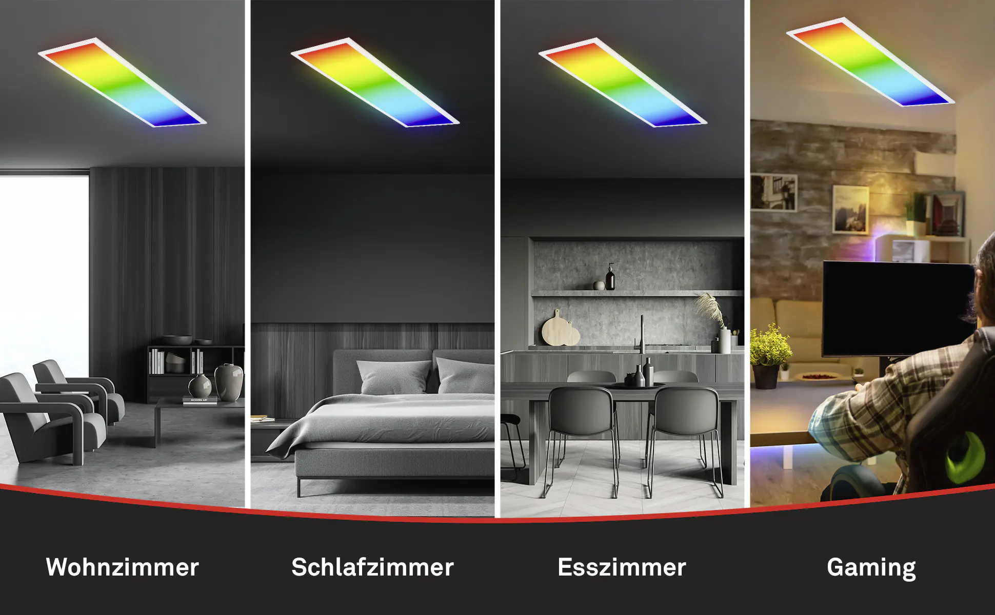 Briloner LED-Panelleuchte ultraflach 100 x 25 cm weiß RGB dimmbar