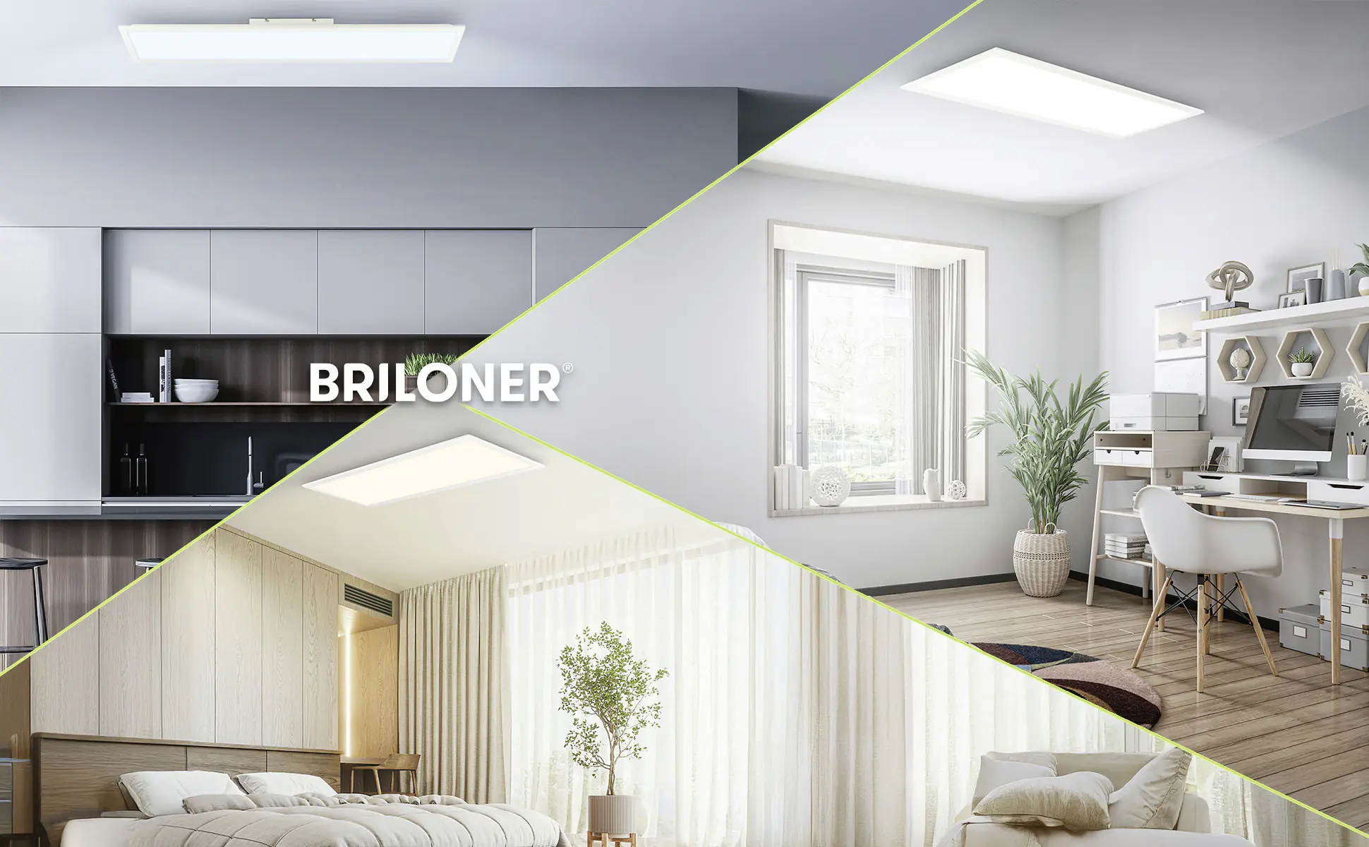 Briloner LED-Panelleuchte Piatto 100 x 25 cm weiß matt dimmbar warmweiß-kaltweiß