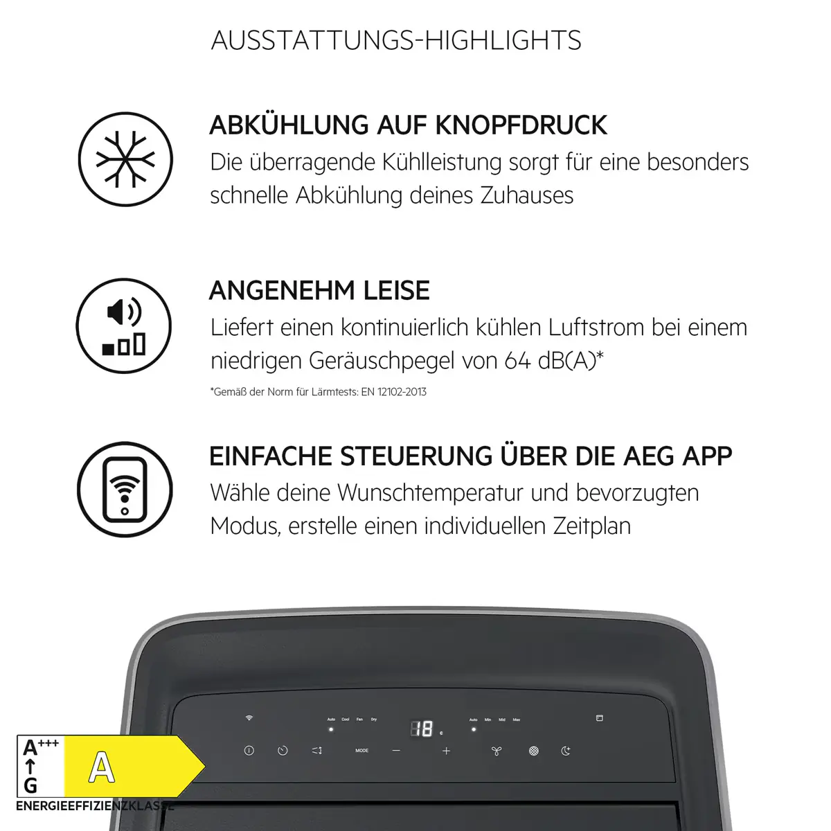 AEG mobile Klimaanlage Comfort 6000 14000 BTU appfähig