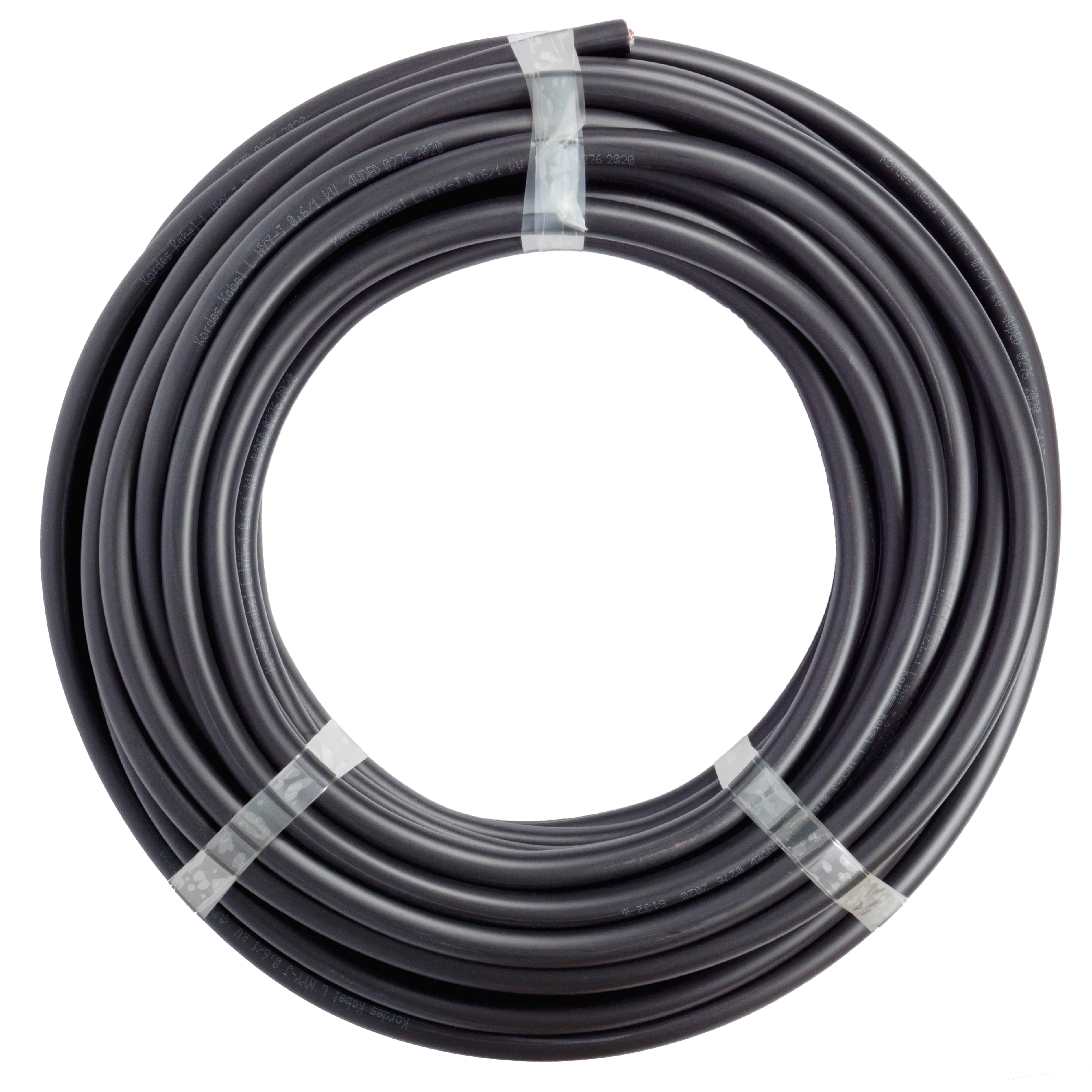 Erdkabel NYY-J 5 x 4 mm² Ring 25 m schwarz