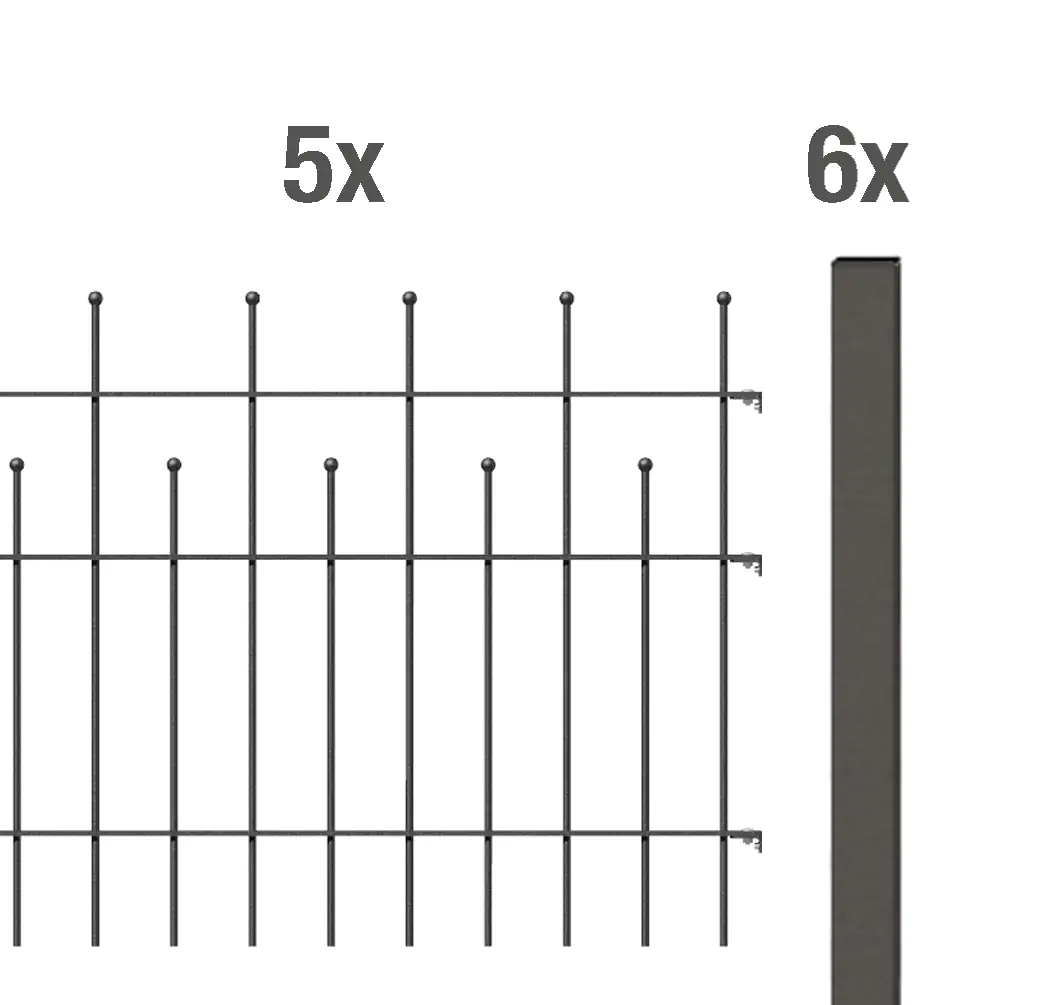 Alberts Komplettset Zaun Madrid 10 m 49,5 cm anthrazit zE