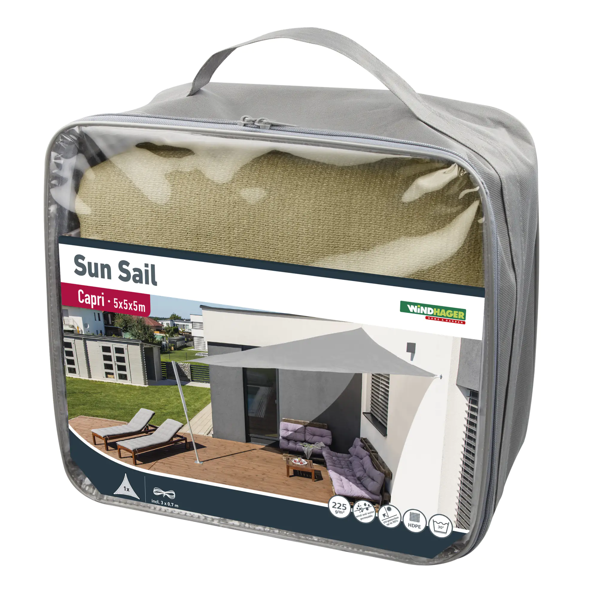 Windhager Sonnensegel Capri champagner 5 x 5 x 5 m