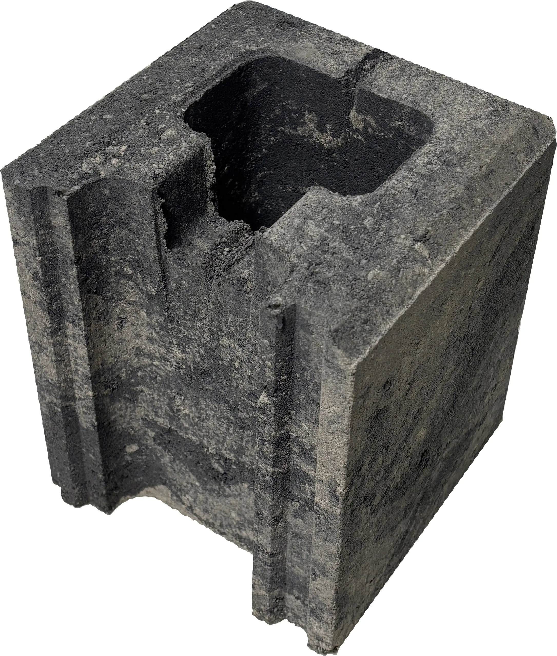 Schalungsstein Eckelement 17,5 x 20 x 17,5 cm grau-anthrazit nuanciert