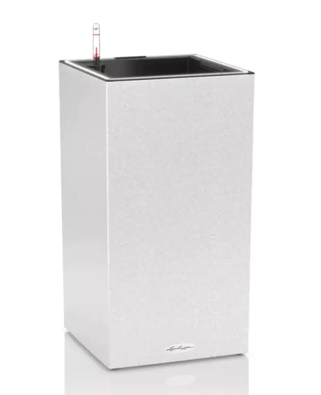 Lechuza Pflanzgefäß Canto Stone 30 high LED quarzweiß