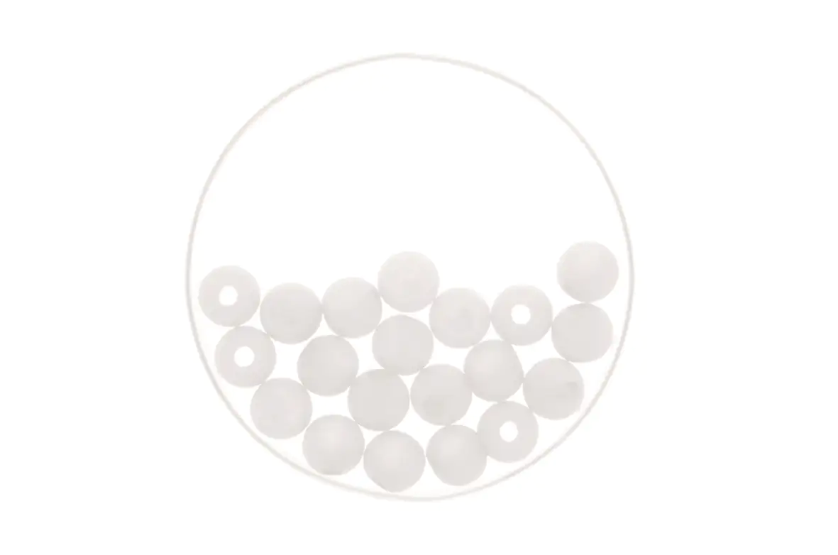 Glorex Perle Polaris 8 mm 15 Stück, matt weiß