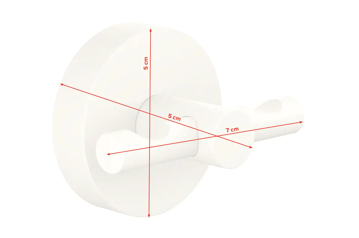 tesa Moon Black Handtuchhaken weiß rund 2 Haken