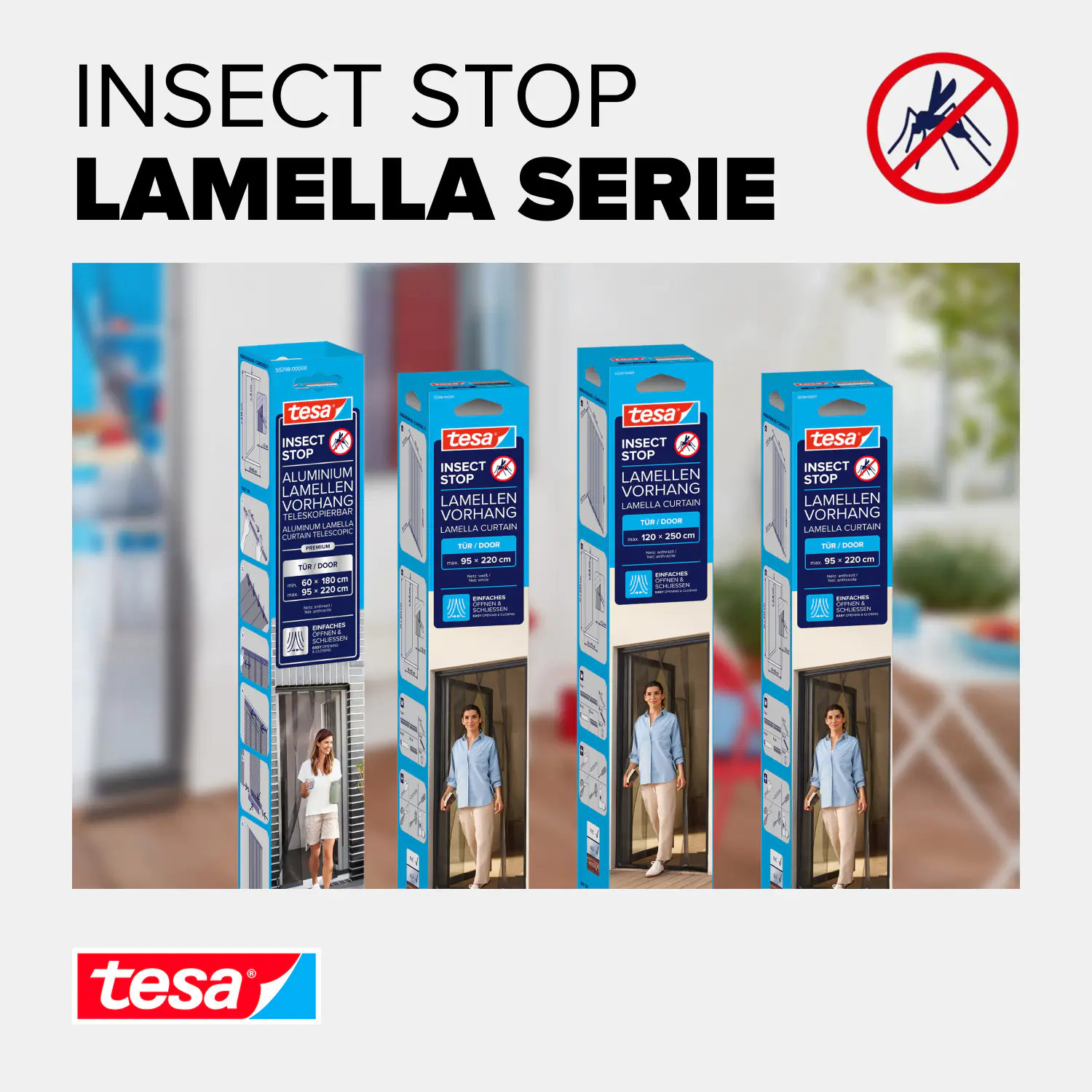 tesa Insektenschutz-Lamellenvorhang Standard 95 m x 220 cm schwarz