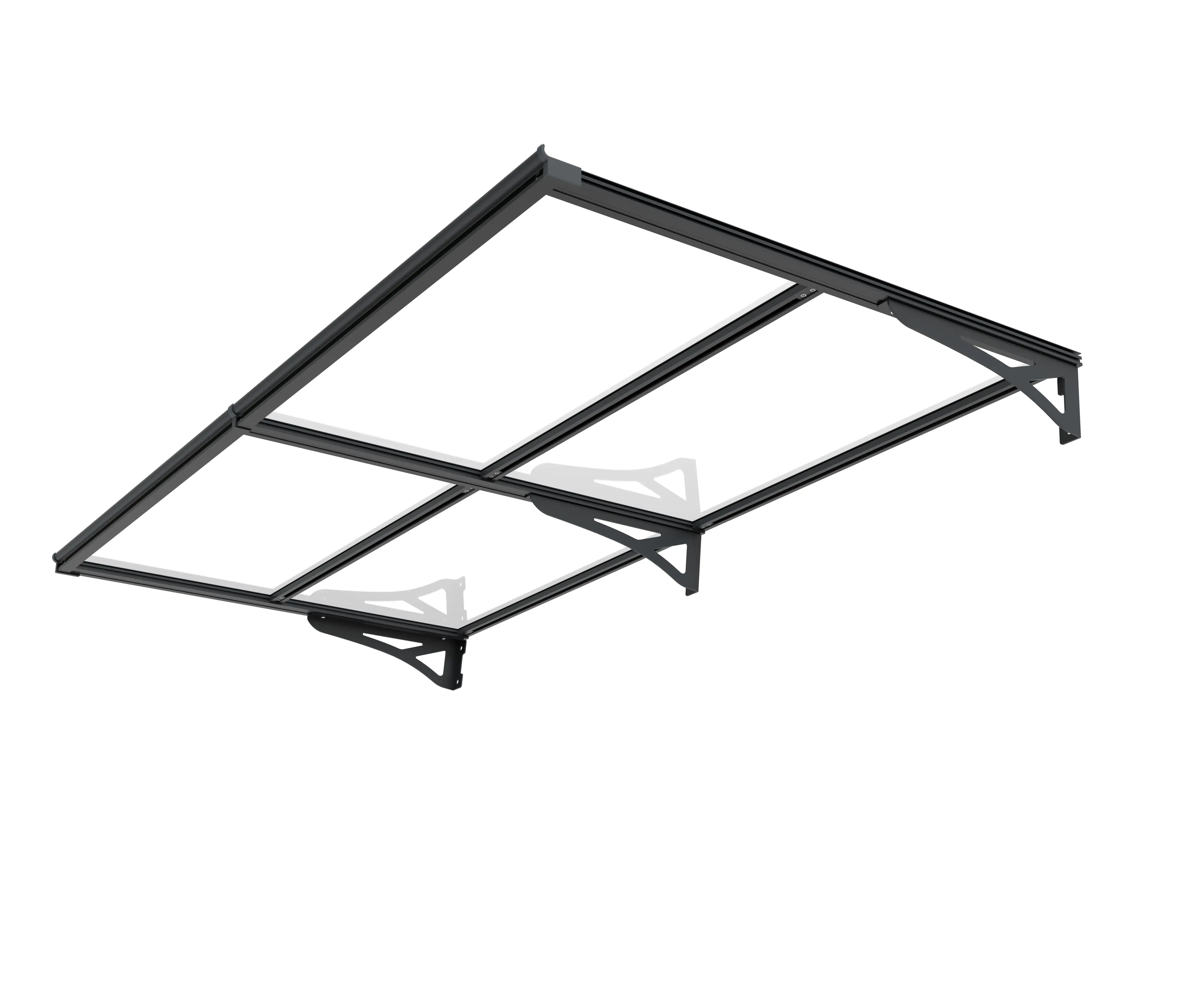 TrendLine Vordach Bordeaus Aluminium schwarz 200 x 90 cm