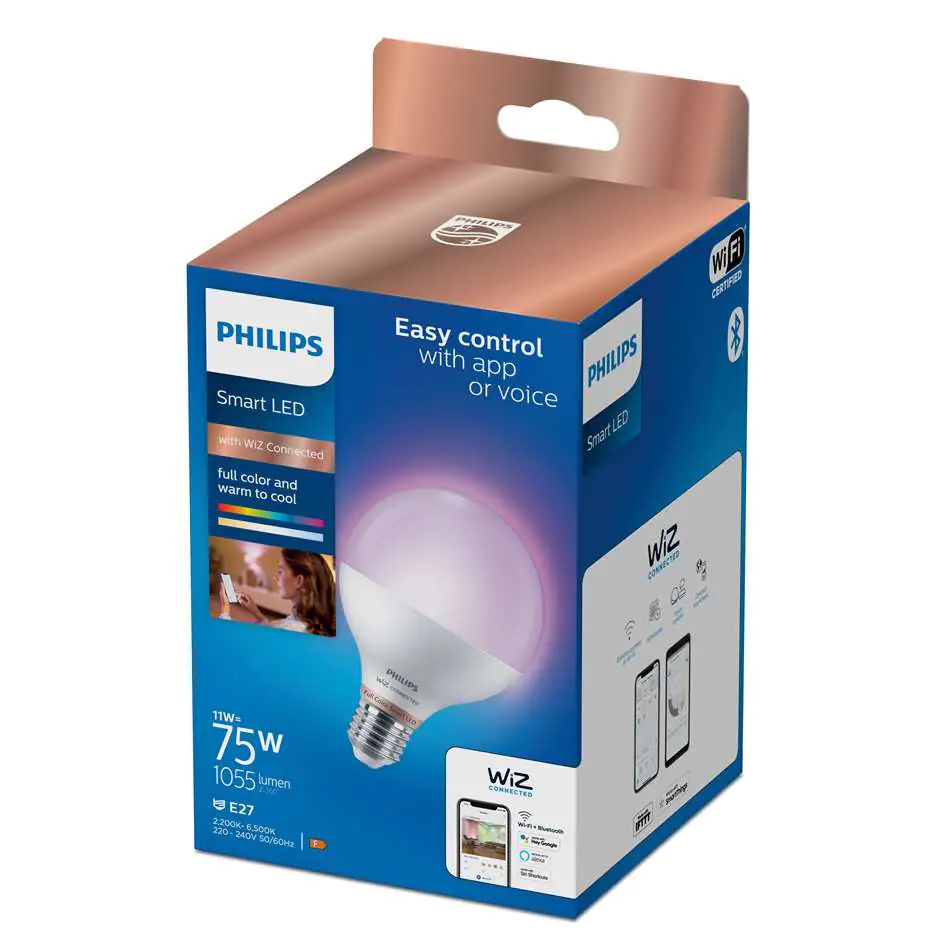 Philips Smart LED Leuchtmittel Tunable White & Color G95 E27 Globe 11 W