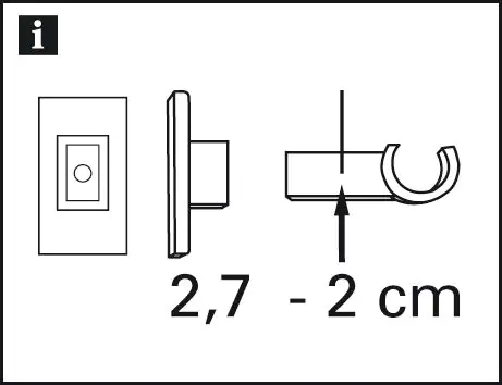 Gardinia Träger silber matt, Ø 12 mm