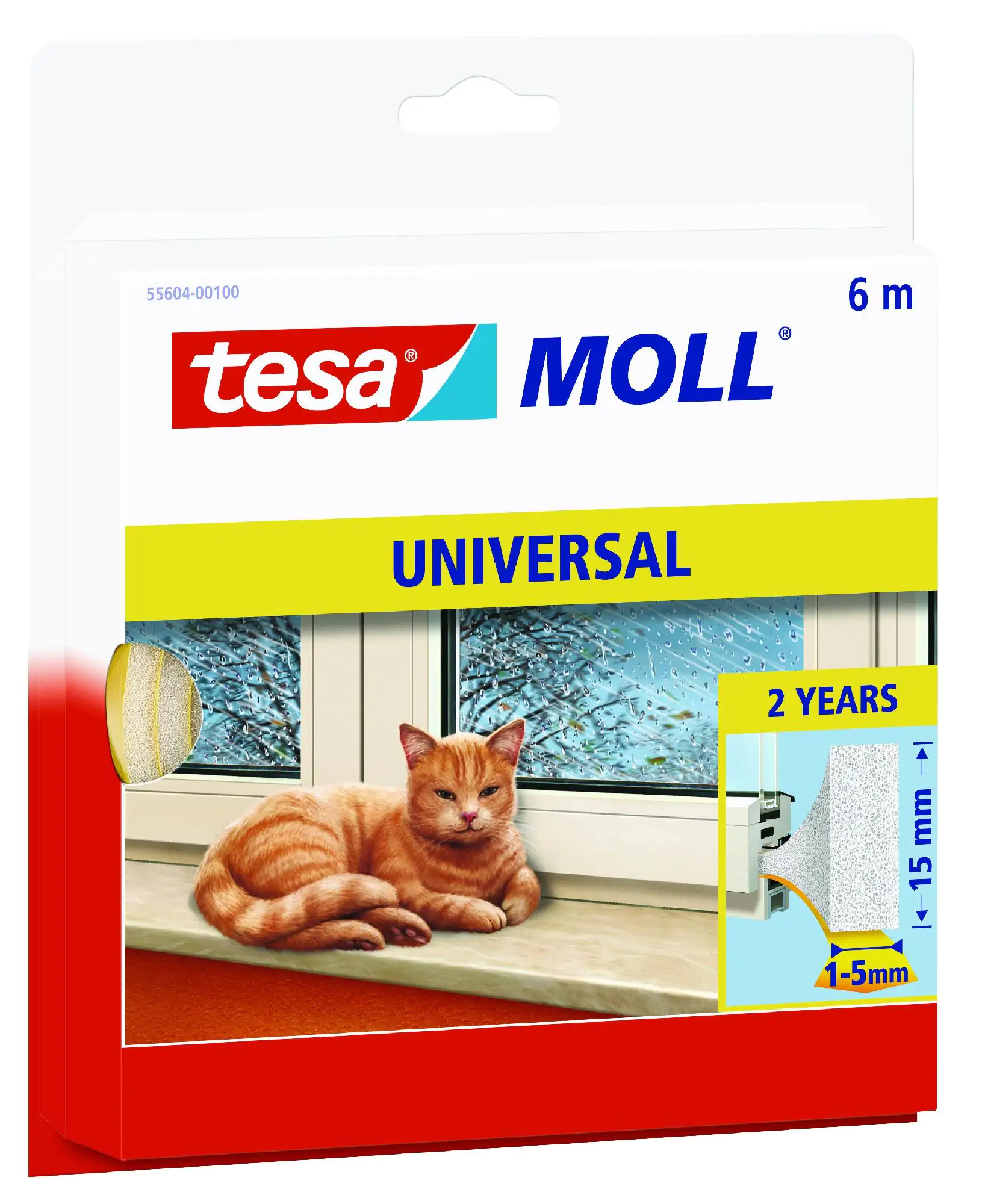 tesa Moll Schaumstoff-Dichtung Universal 6 m, weiß