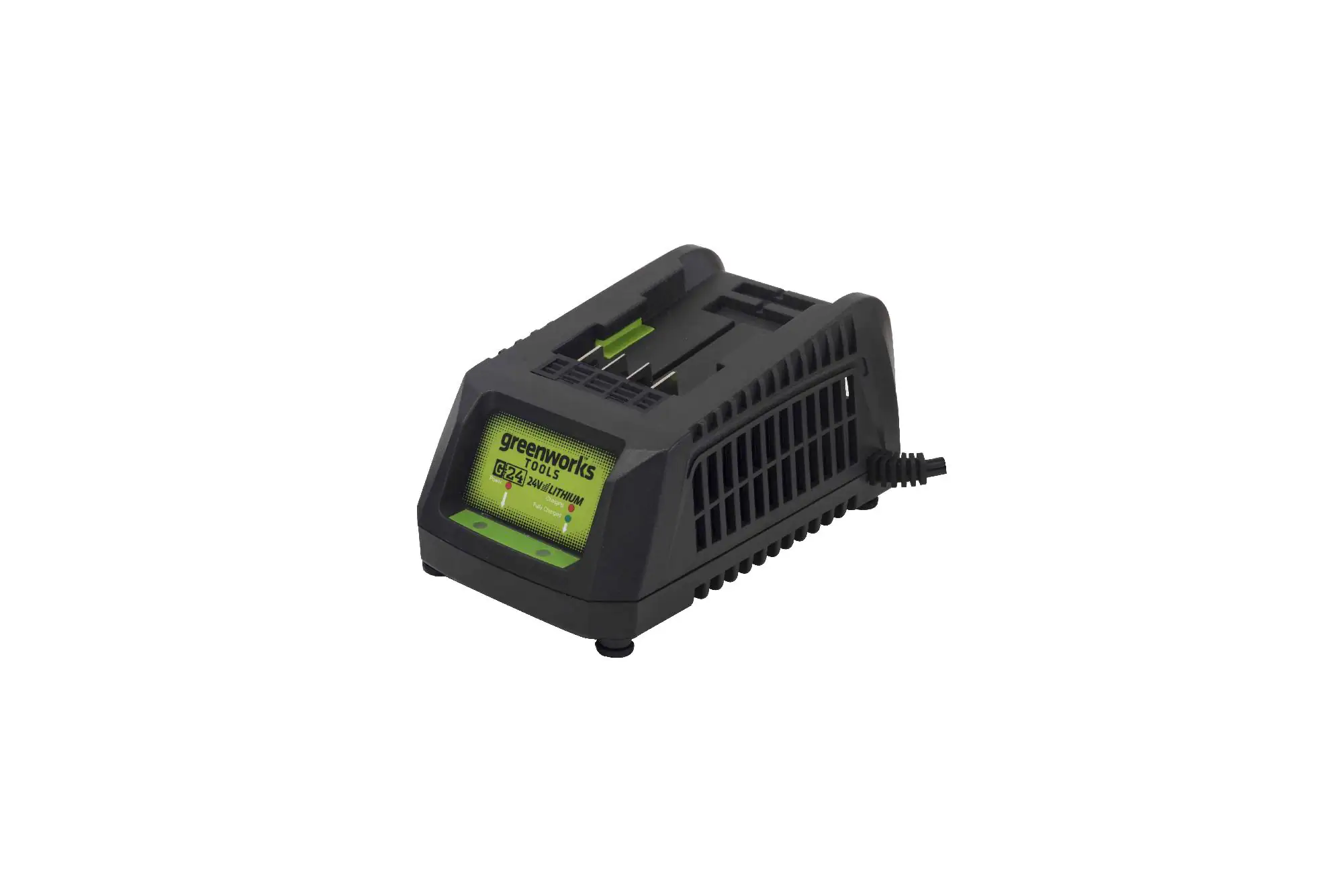 Greenworks Lithium-Ionen Ladegerät 24 V 2 und 4 AH LED-Ladestandsanzeige