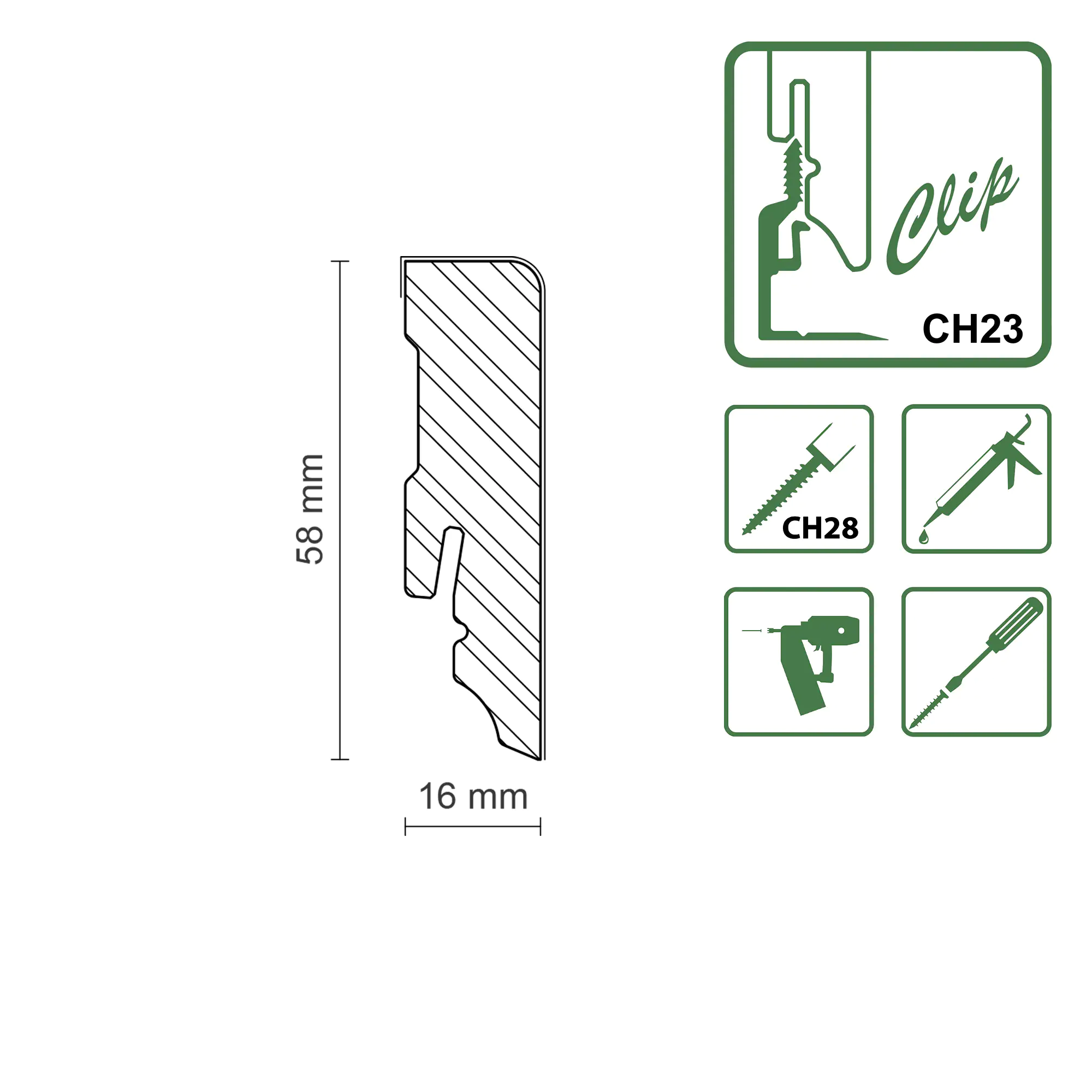 FN Neuhofer Sockelleiste Eckig 250 cm 58 x 16 mm Fichte oder Kiefer FN Neuhofer Sockelleiste Eckig 250 cm 58 x 16 mm Fichte oder Kiefer