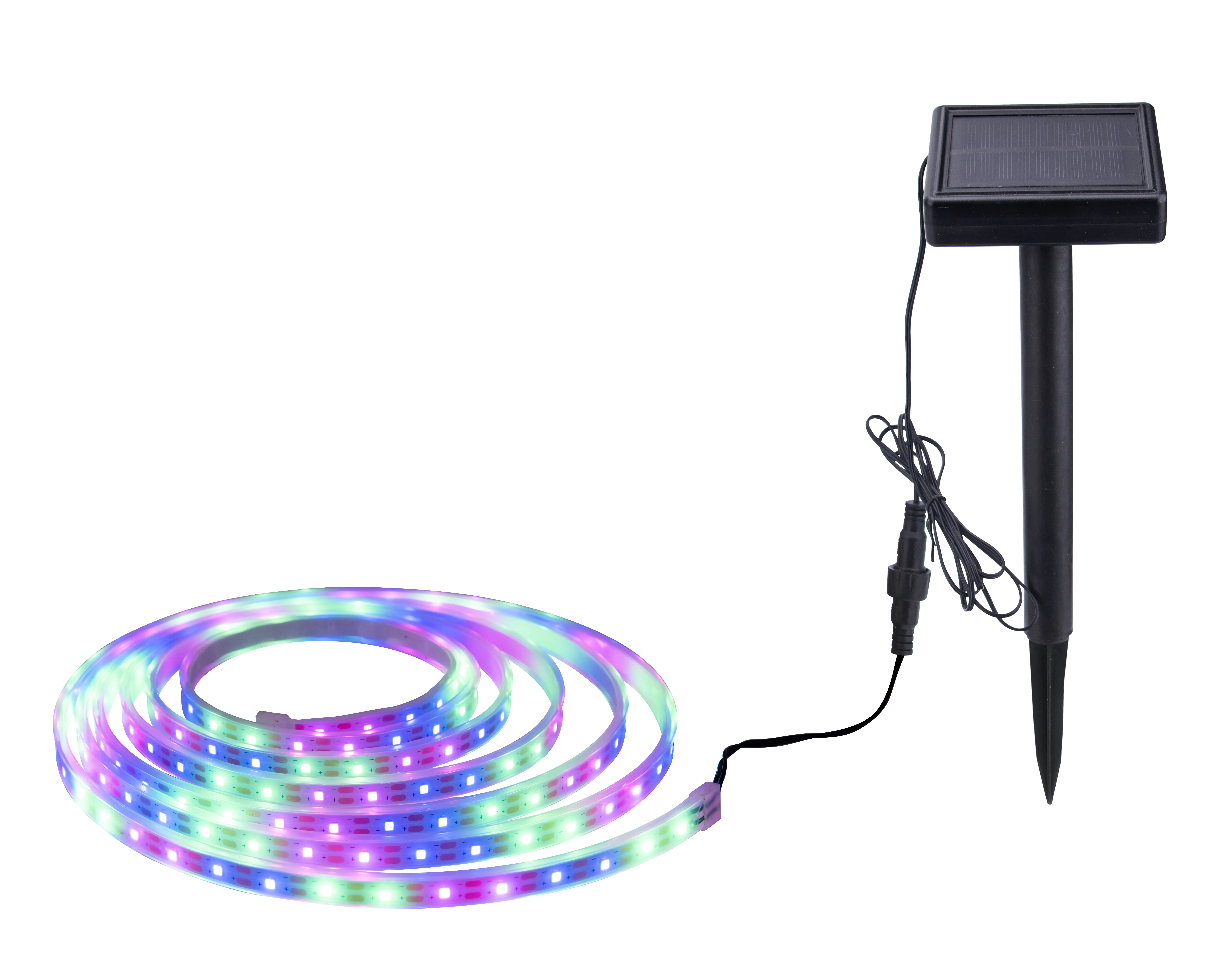 4333692401517_1 Trendline LED Solar-Stripe 3m RGB mit Erdspieß