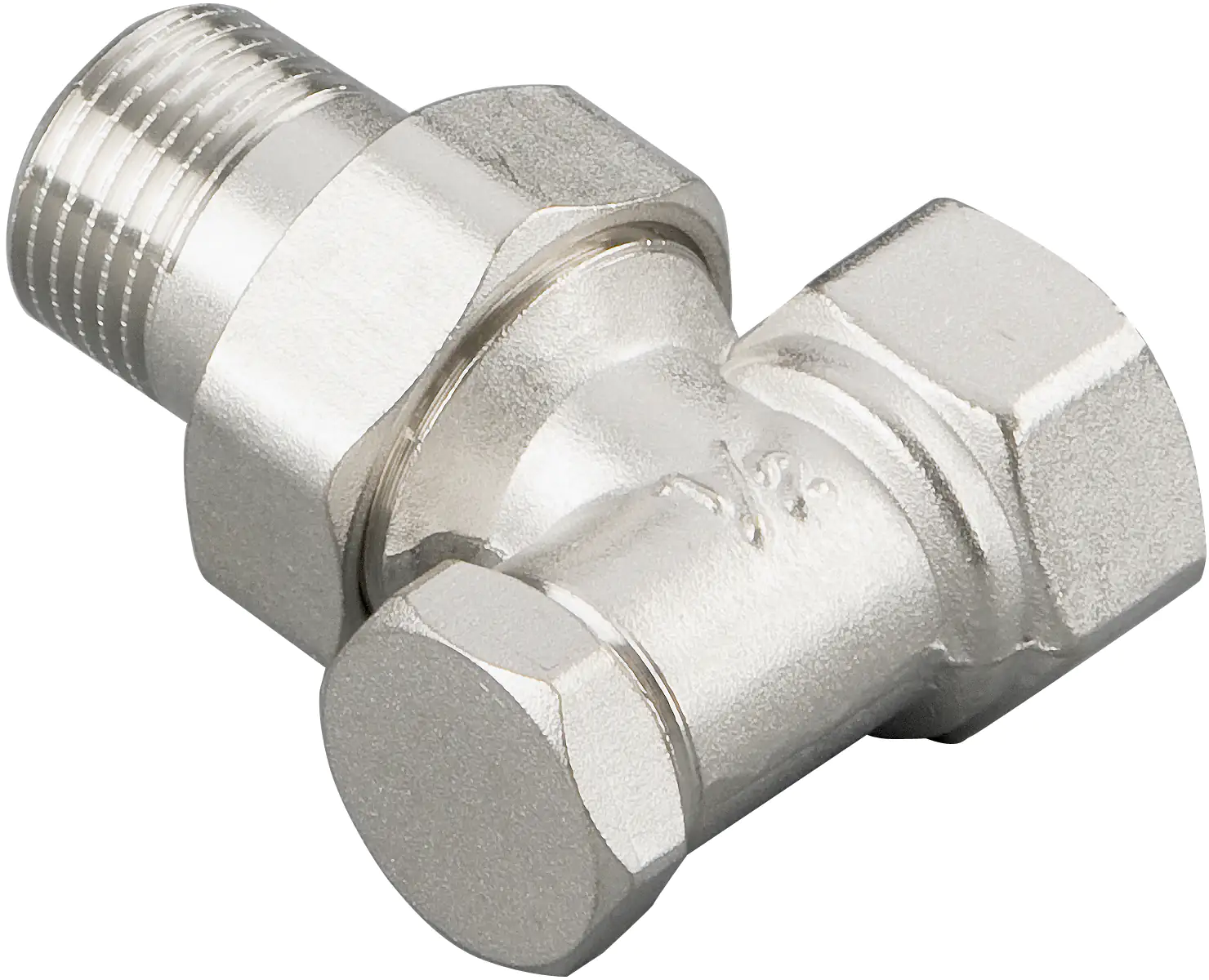 sanicomfort Heizkörperverschraubung 3/8'', Eckform, vernickelt