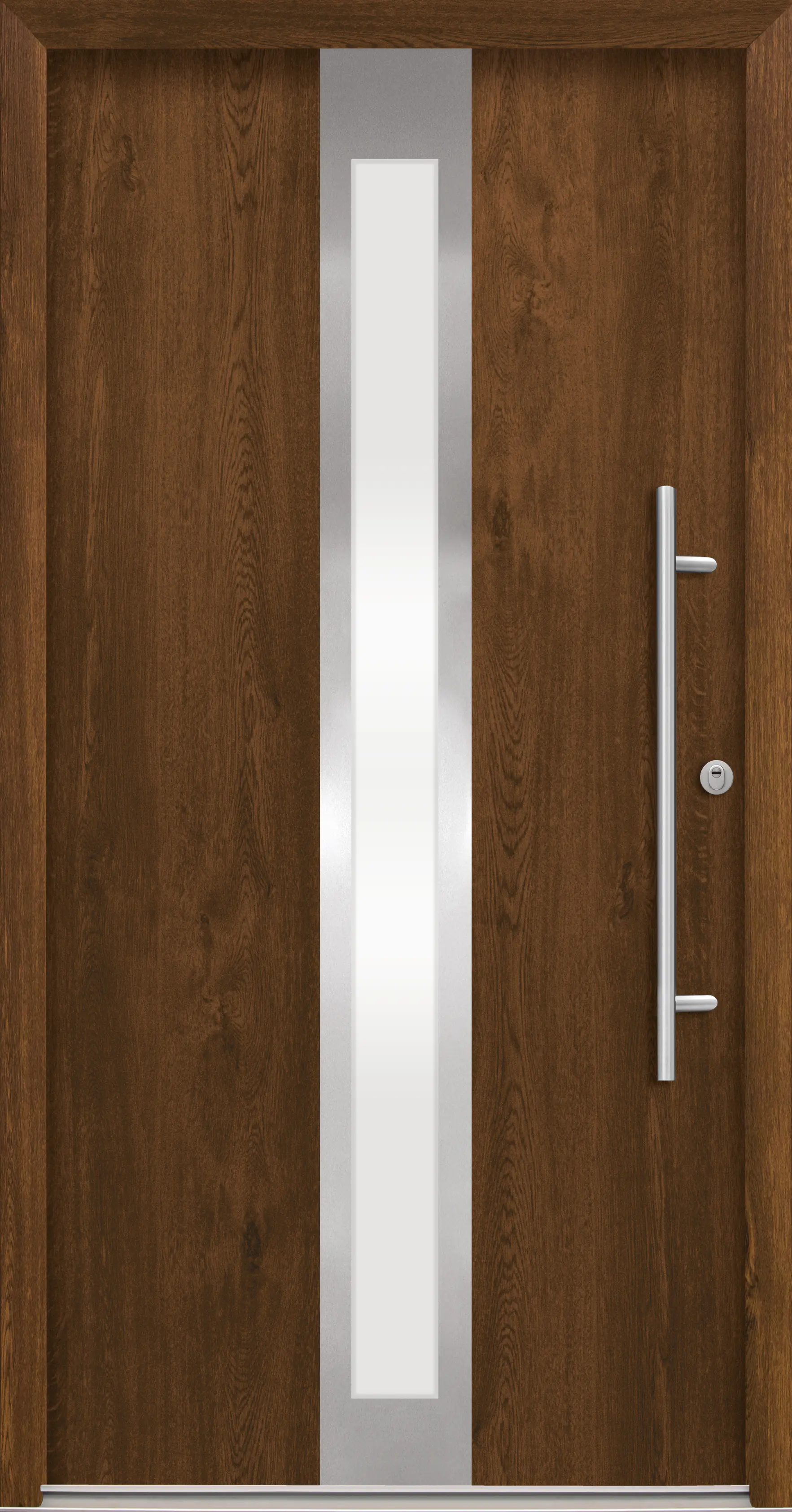 Splendoor Haustür Passivedoor Premium B01 RC2 Nussbaum DIN Rechts 110 x 210 cm