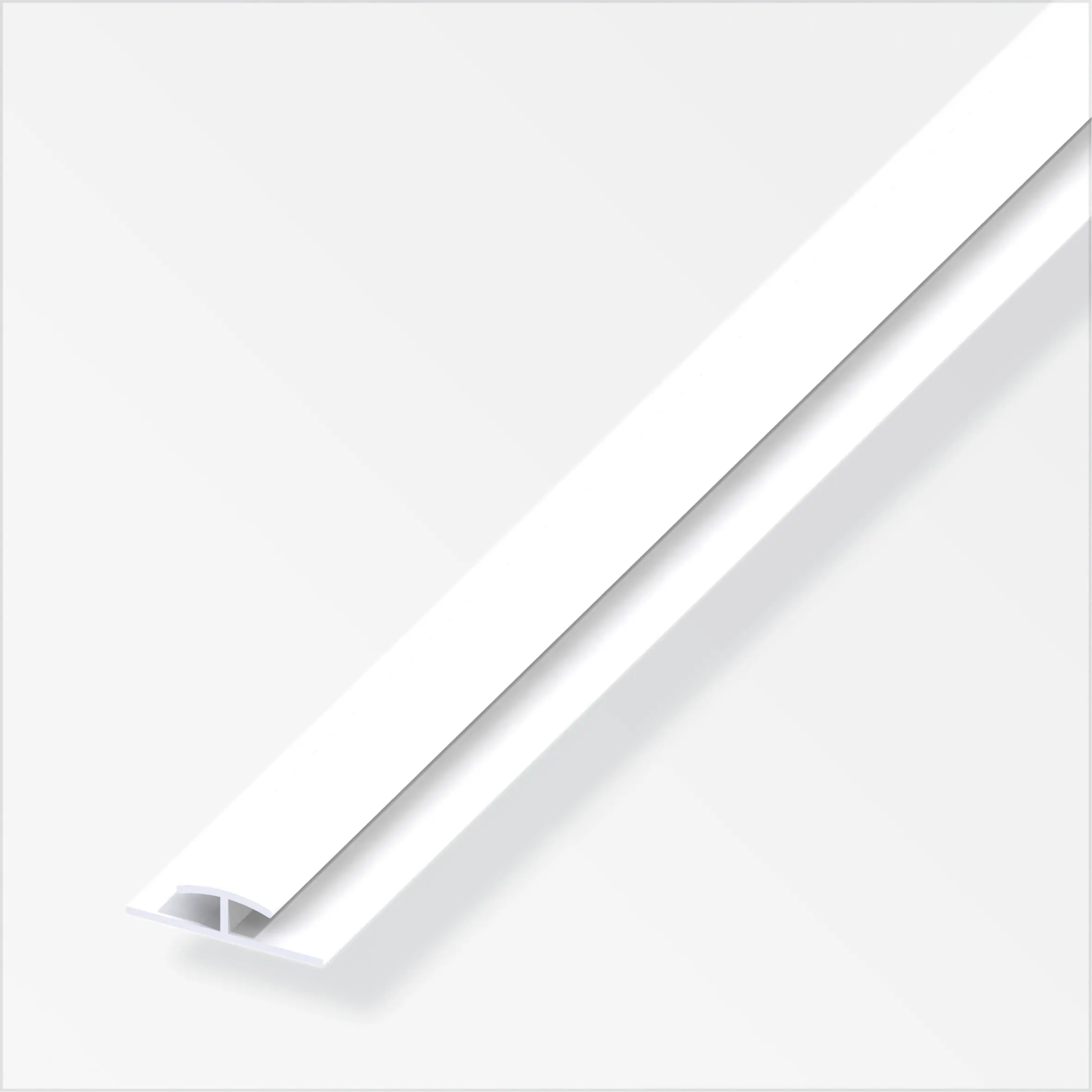 alfer Einfass-Profil, zweiseitig 1 m, 4 x 25 x 1 mm Kunststoff glatt weiss