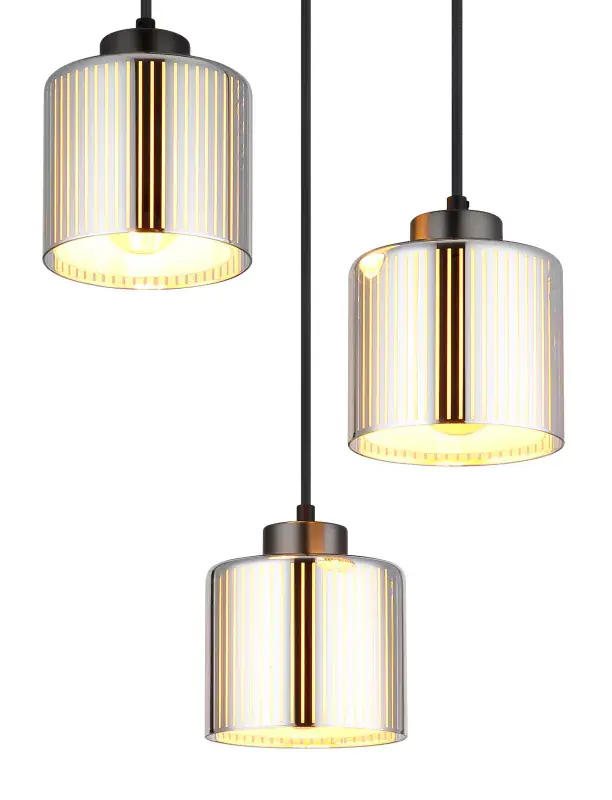 Globo Hängeleuchte Felicia 33 x 120 cm Ø x H schwarz-chrom matt