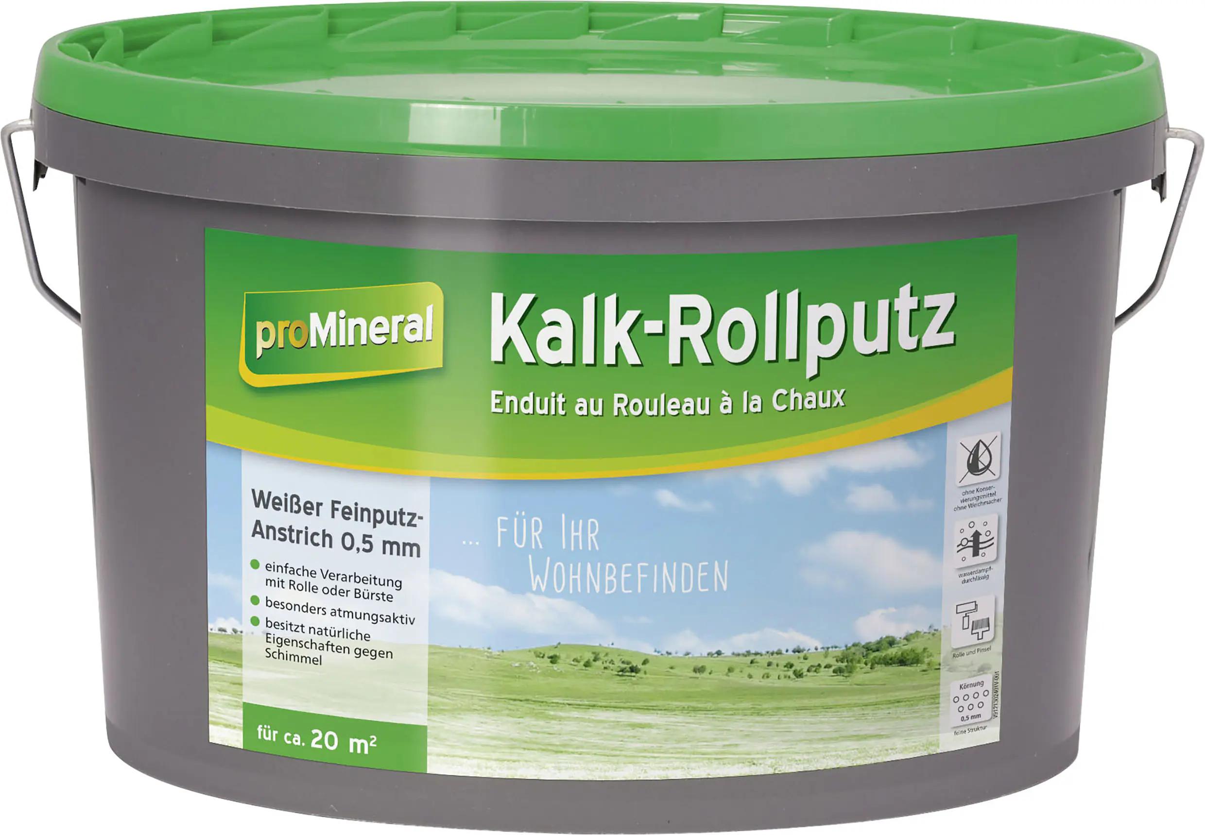 proMineral Kalk-Rollputz weiß 8 kg